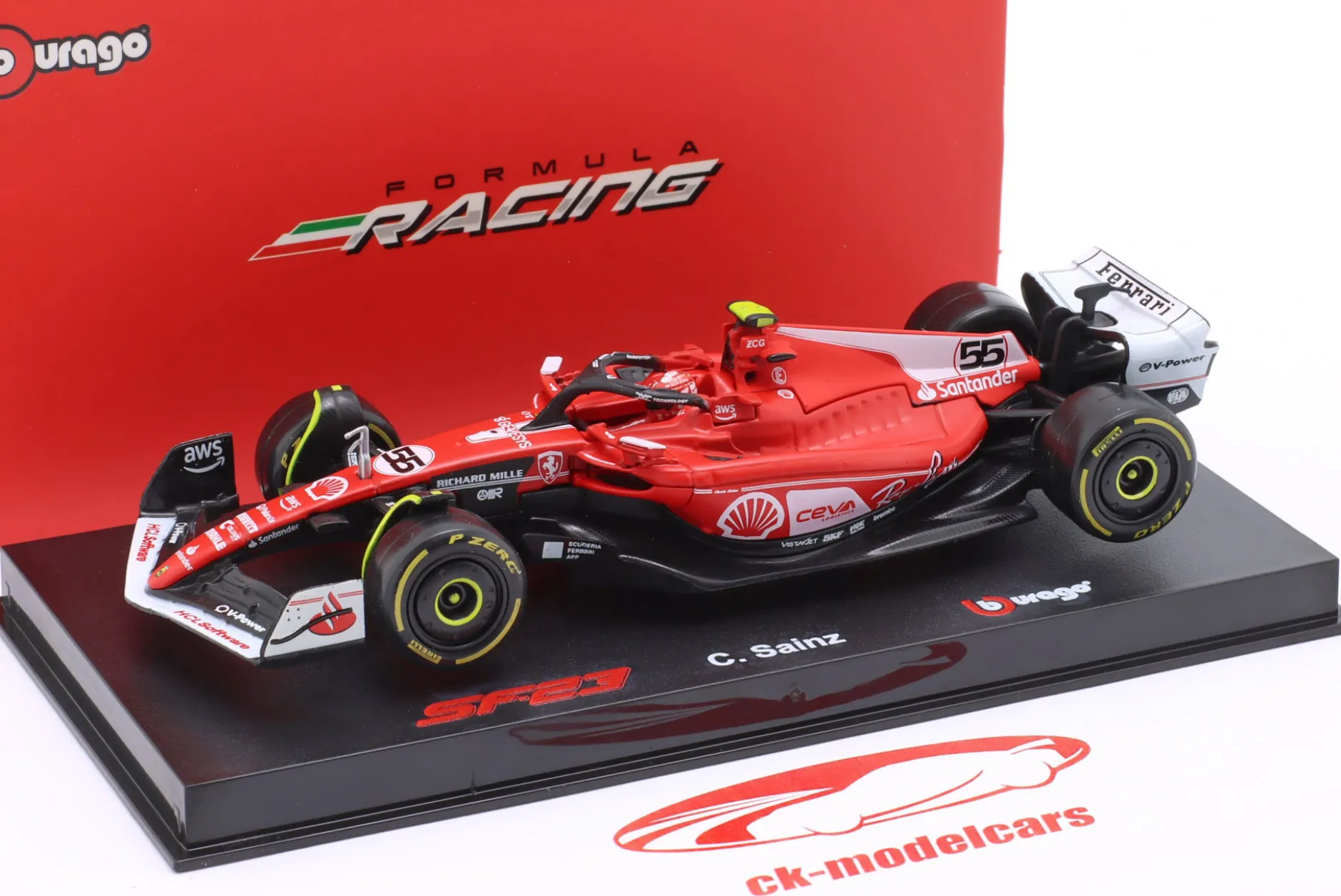 Carlos Sainz jr. Ferrari SF23 #55 6th Las Vegas GP Formel 1 2023 1:43 Bburago