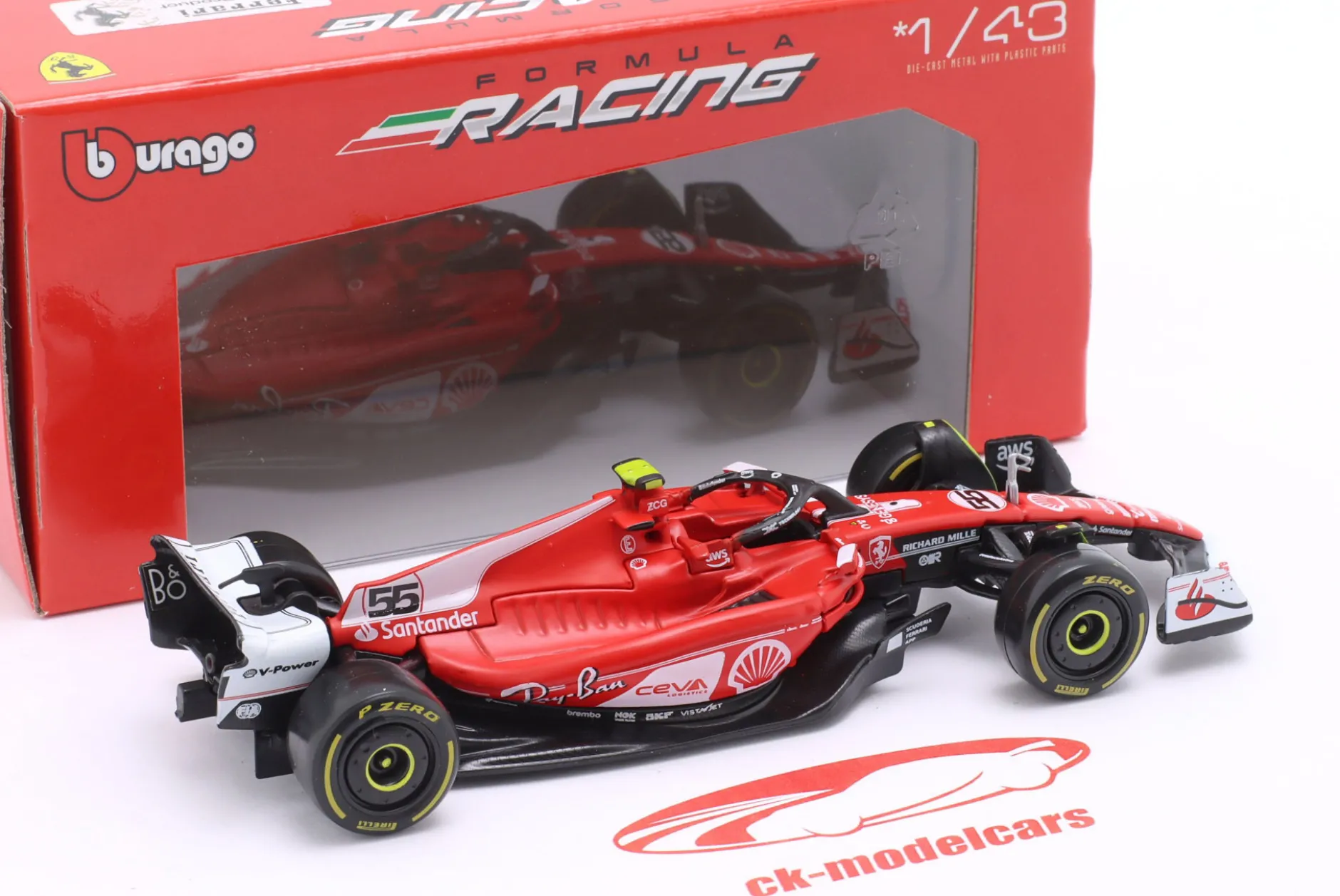 Carlos Sainz jr. Ferrari SF-23 #55 6th Las Vegas GP Formel 1 2023 1:43 Bburago