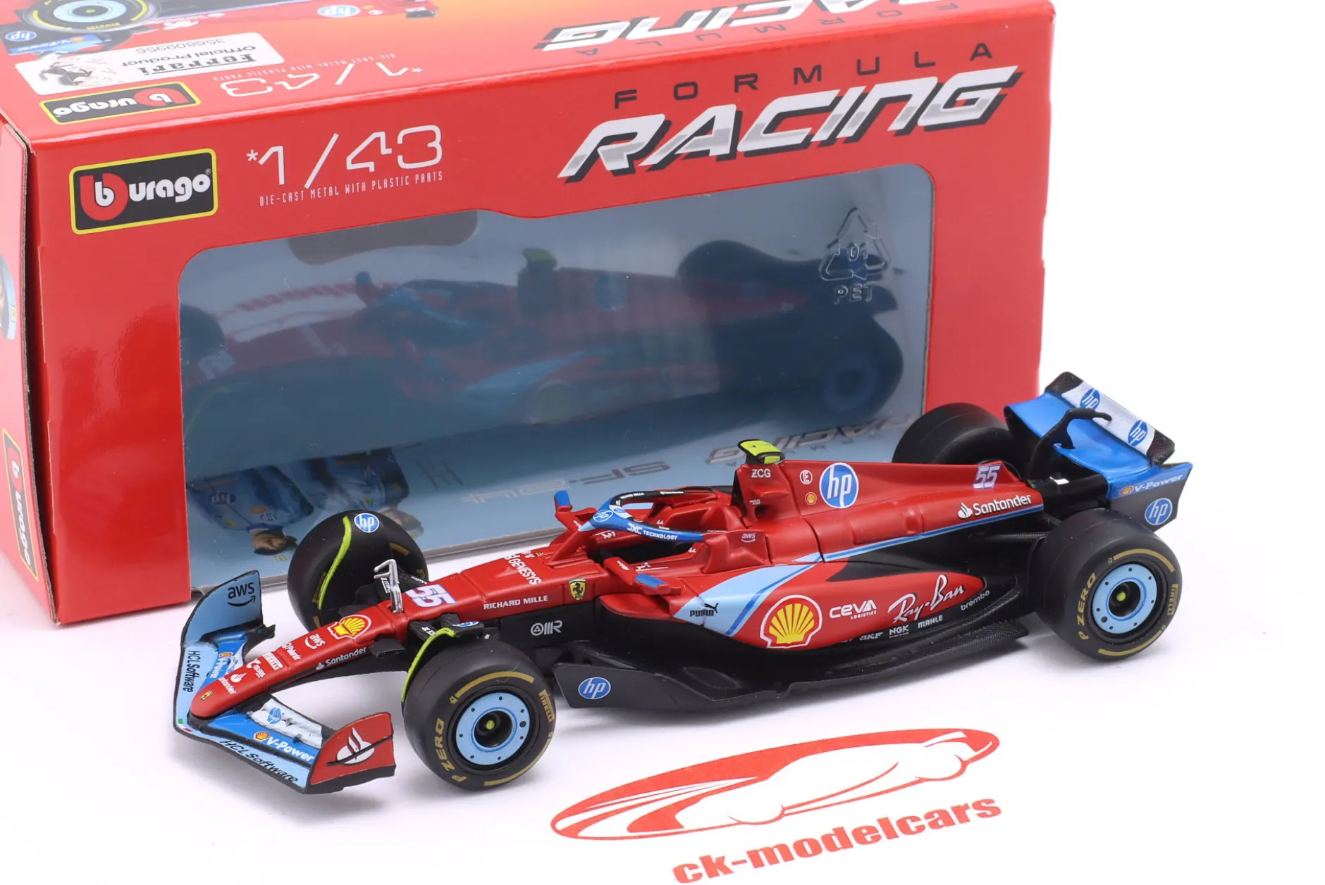 Carlos Sainz jr. Ferrari SF-24 #55 5th Miami GP Formel 1 2024 1:43 Bburago