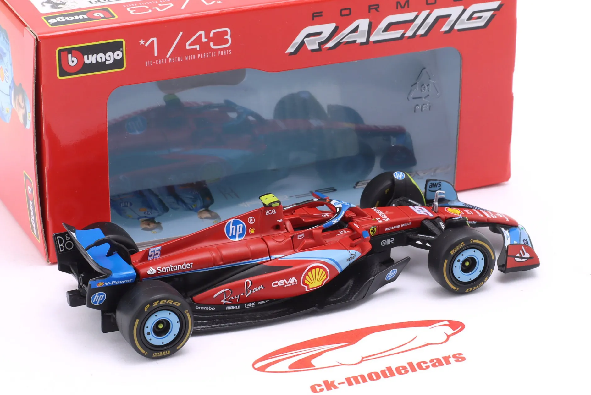 Carlos Sainz jr. Ferrari SF-24 #55 5th Miami GP Formel 1 2024 1:43 Bburago