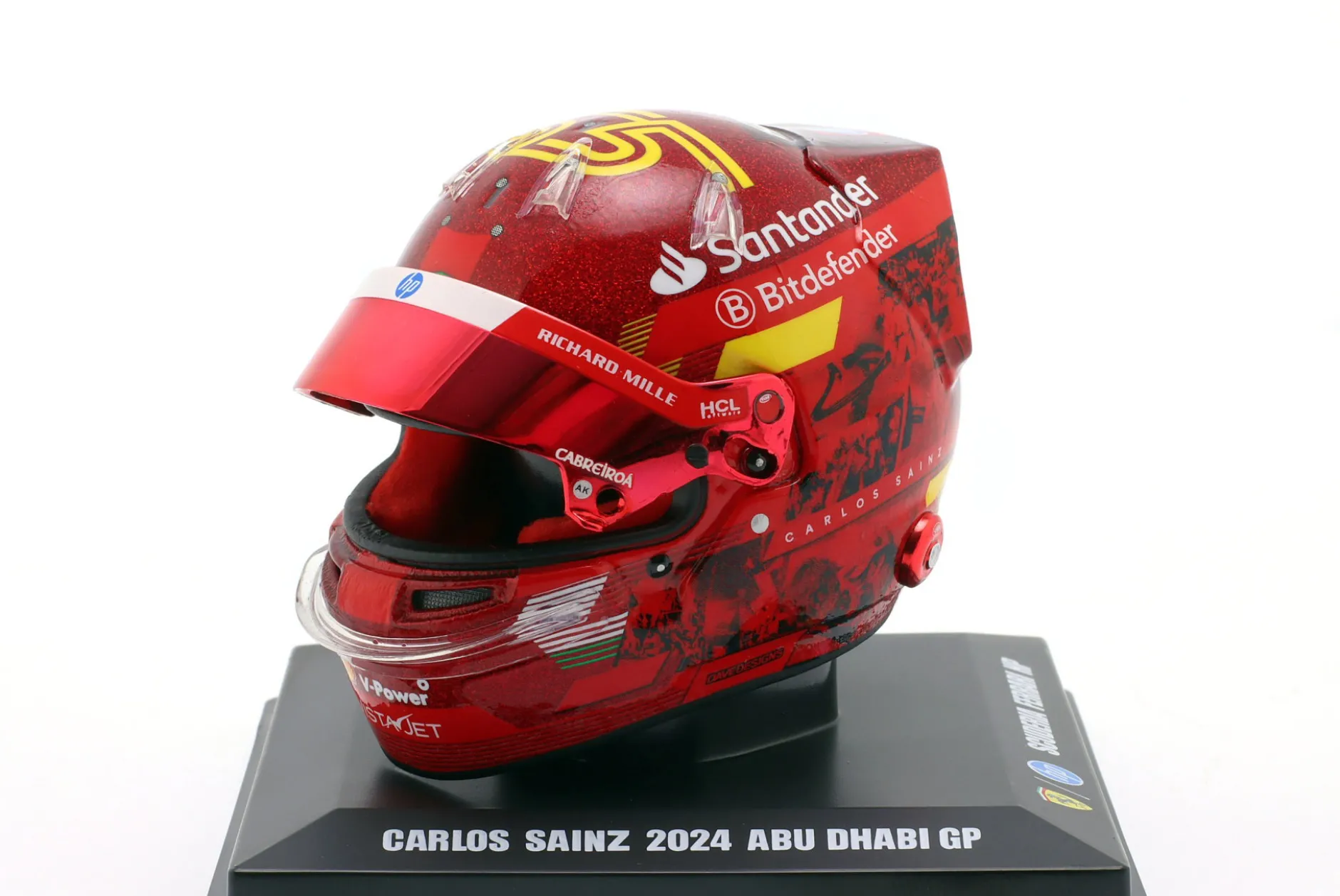 Carlos Sainz Scuderia Ferrari #55 2nd Abu Dhabi GP Formel 1 2024 Helm 1:5 LookSmart