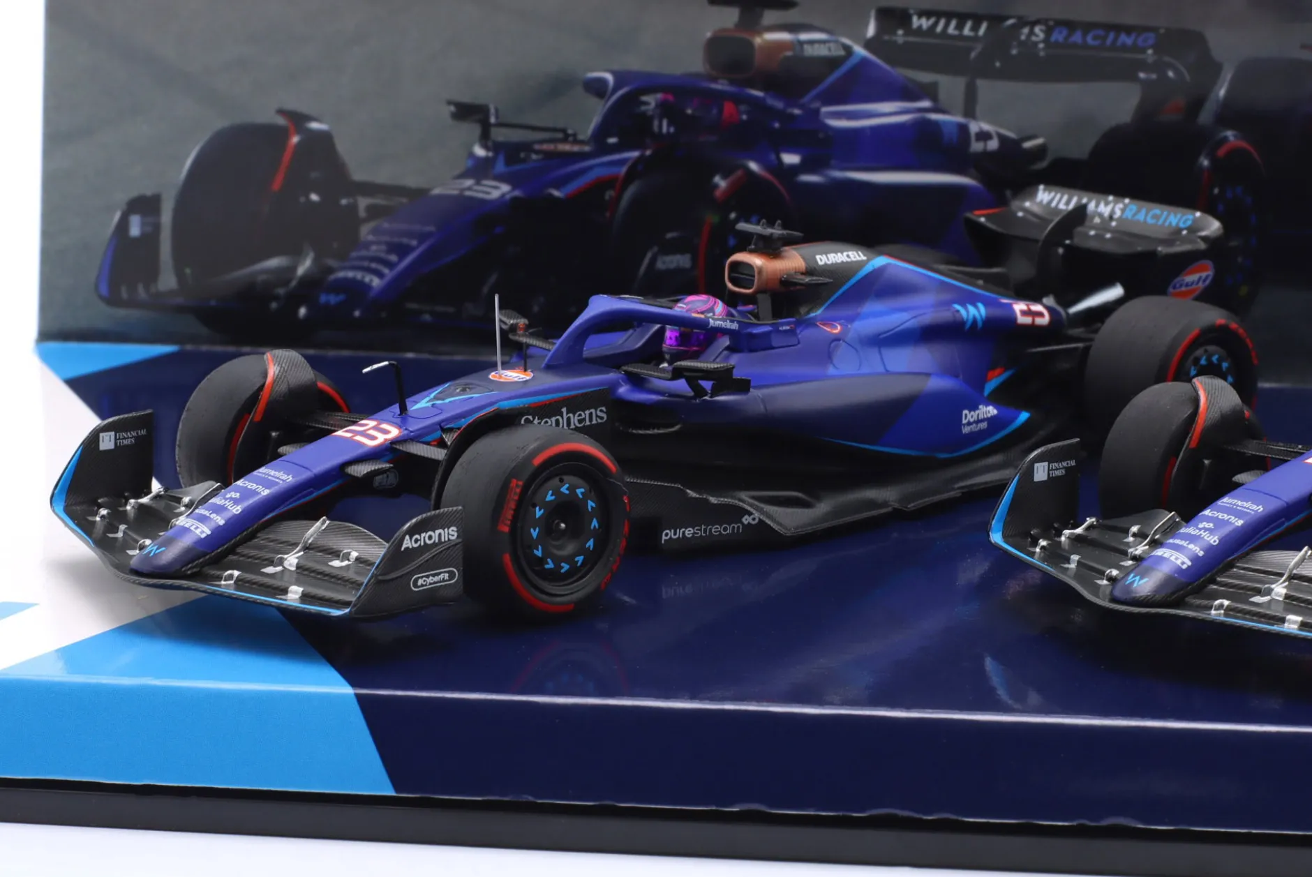 2-Car Set Albon #23 & Sargeant #2 Bahrain GP Formel 1 2023 1:43 Minichamps