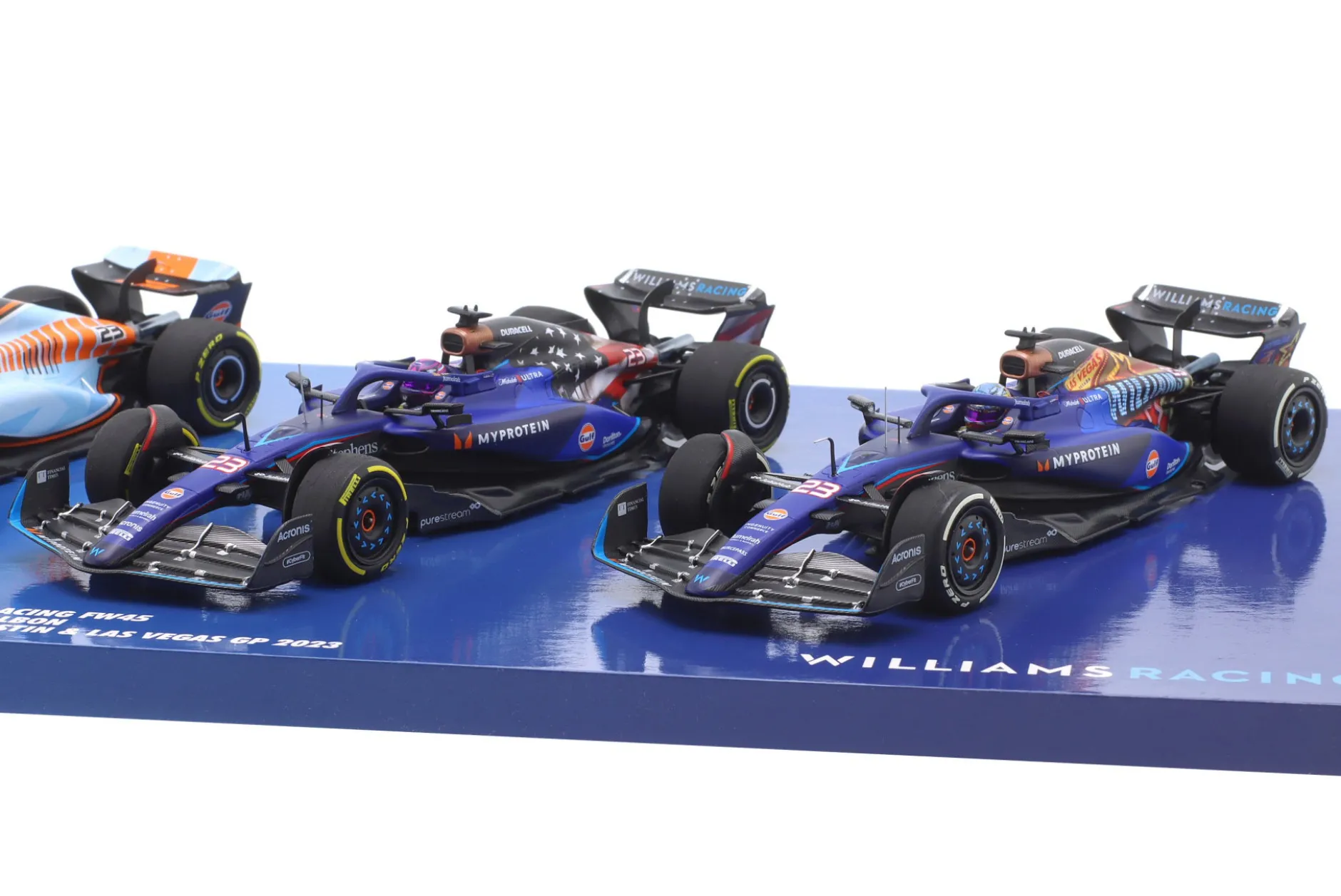 4-Car Set Alex Albon Williams FW45 #23 Formel 1 2023 1:43 Minichamps