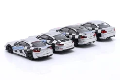 4-Car Set BMW / Porsche mit Vitrine Spielwarenmesse Nürnberg 2018 1:87 Minichamps