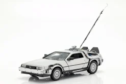 3 Car-Set DeLorean DMC-12 Back to the Future Part 1-3 1985-90 1:24 Welly