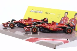 2-Car Set Ferrari: Leclerc #16 & Sainz #55 Formel 1 2024 1:43 Bburago