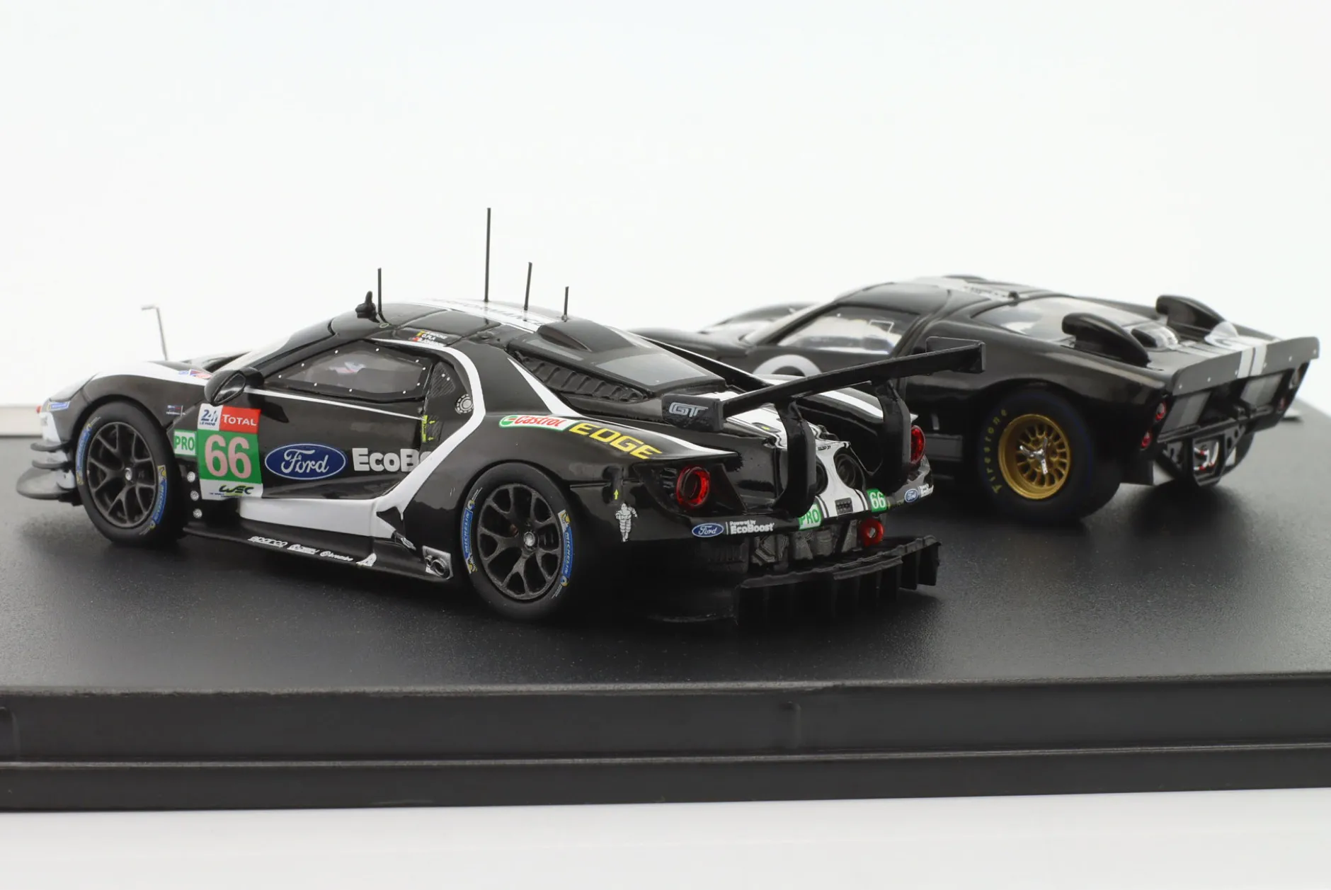 2-Car Set 24h LeMans: Ford GT40 #2 1966 & Ford GT #66 2019 1:43 Ixo