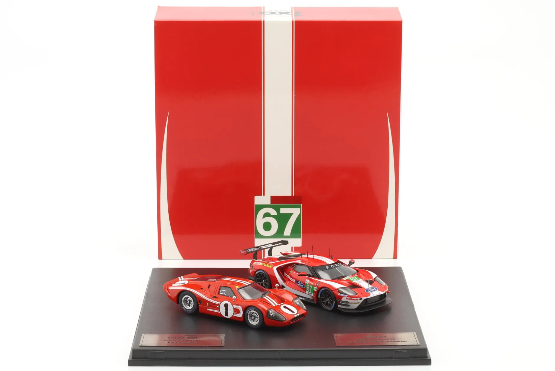2-Car Set 24h LeMans: Ford GT40 #1 1967 & Ford GT #67 2019 1:43 Ixo