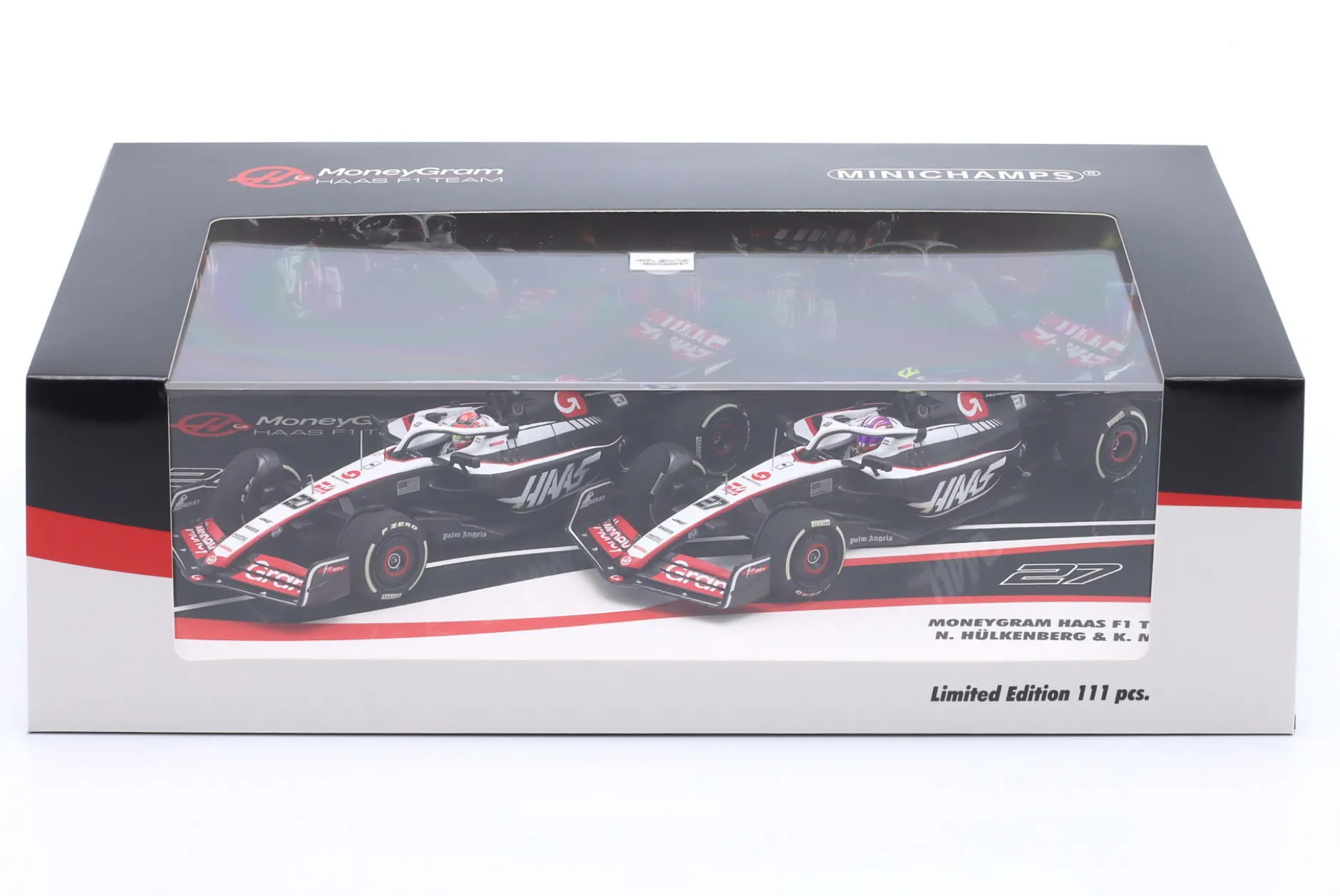 2-Car Set Hülkenberg #27 & Magnussen #20 Haas F1 Team Formel 1 2023 1:43 Minichamps