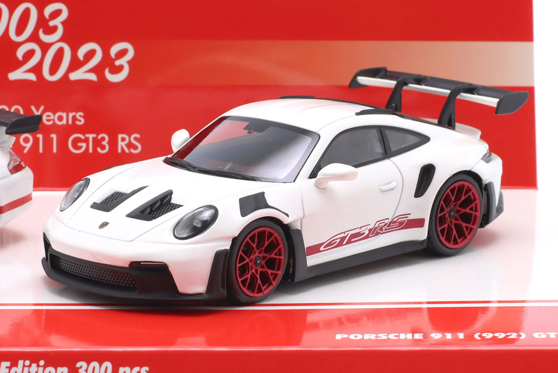2-Car Set 20 Jahre Porsche 911 GT3 RS: 996 (2003) & 992 (2023) 1:43 Minichamps