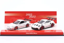 2-Car Set 20 Jahre Porsche 911 GT3 RS: 996 (2003) & 992 (2023) 1:43 Minichamps