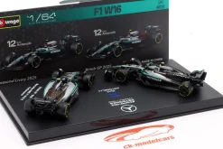 2-Car Set Kimi Antonelli Mercedes-AMG F1 W16 E #12 Formel 1 2025 1:64 Bburago