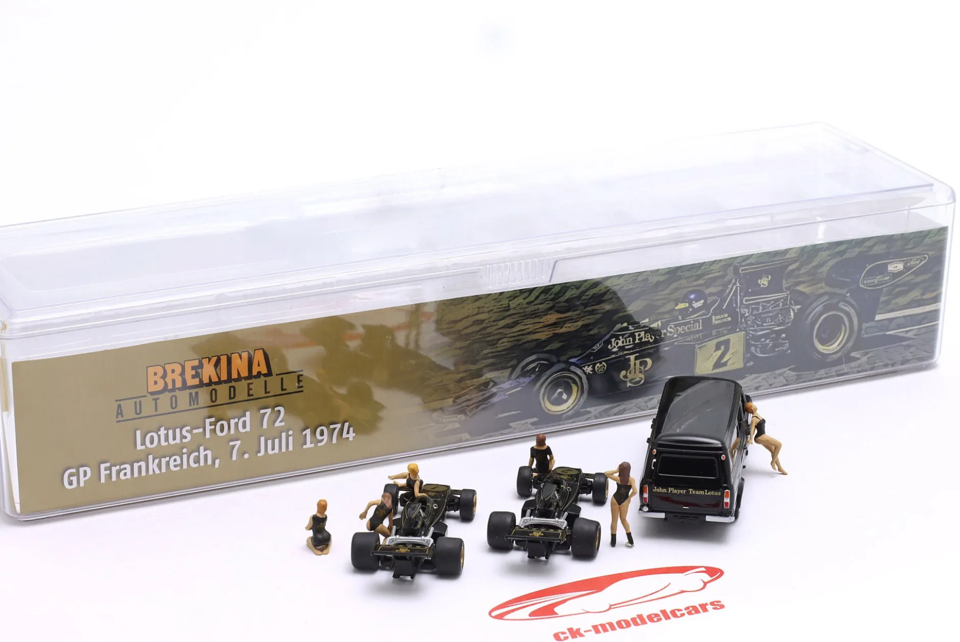 3-Car Set Lotus: Sieger Frankreich GP Formel 1 1974 1:87 Brekina