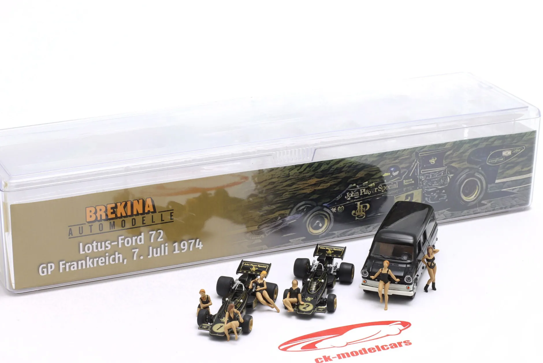 3-Car Set Lotus: Sieger Frankreich GP Formel 1 1974 1:87 Brekina