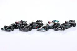 4-Car Set Mercedes Hamilton / Russell Formel 1 2021-2023 1:43 Bburago
