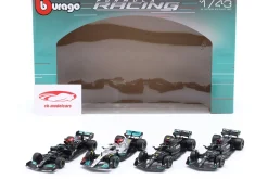 4-Car Set Mercedes Hamilton / Russell Formel 1 2021-2023 1:43 Bburago
