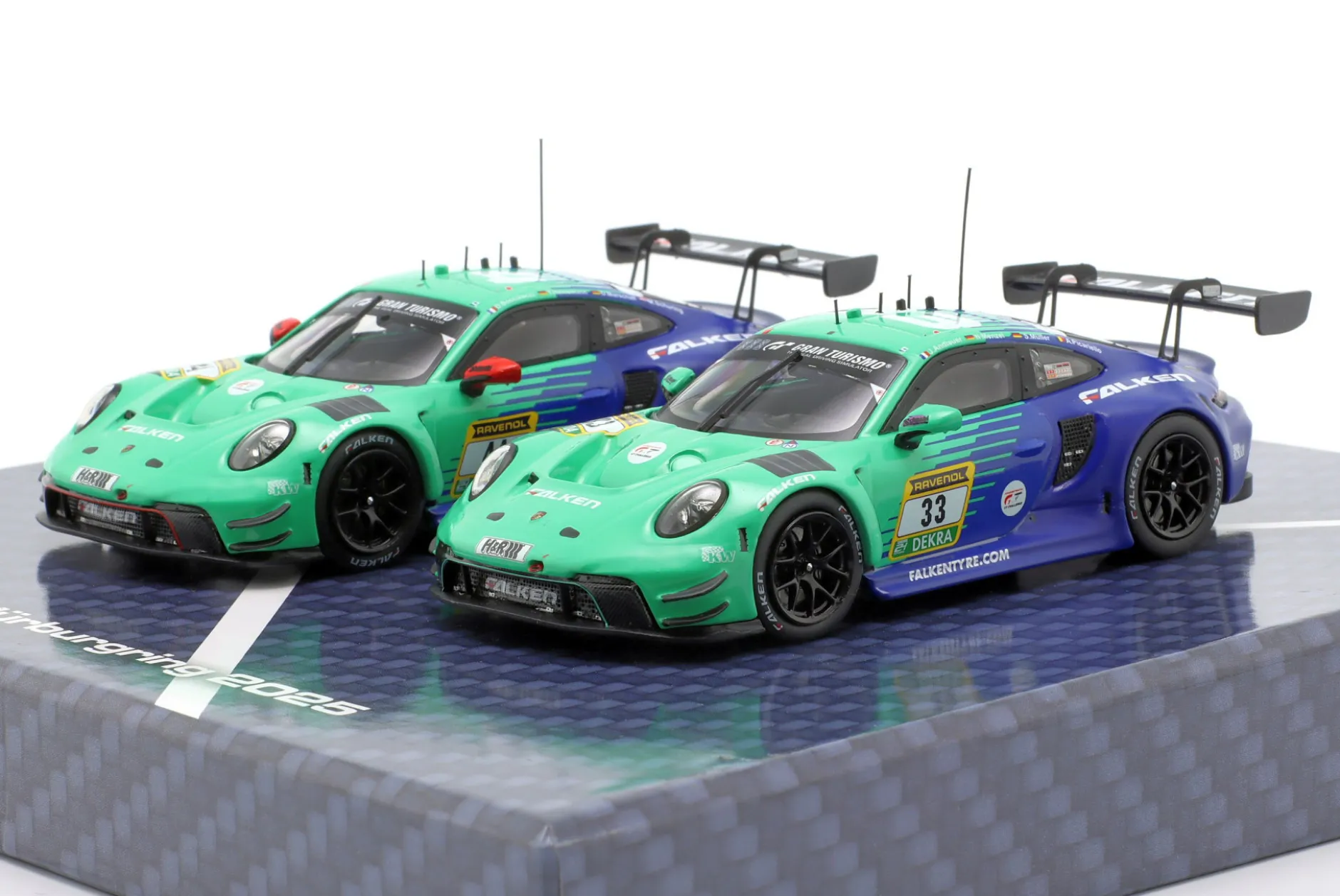 2-Car Set Porsche 911 GT3 R #44 #33 24h Nürburgring 2025 Falken Motorsports 1:43 Ixo