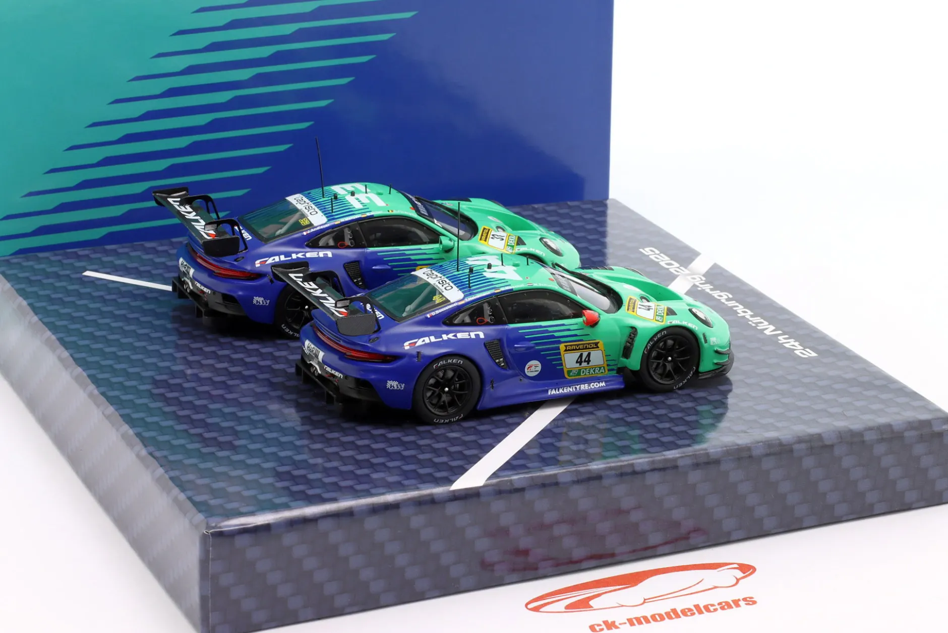2-Car Set Porsche 911 GT3 R #44 #33 24h Nürburgring 2025 Falken Motorsports 1:43 Ixo