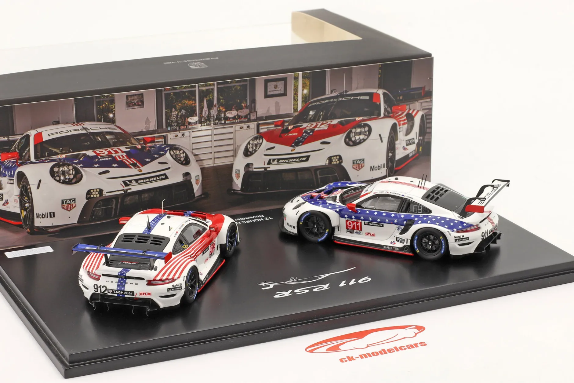 2-Car Set Porsche 911 RSR #911 & #912 12h Sebring 2020 1:43 Spark