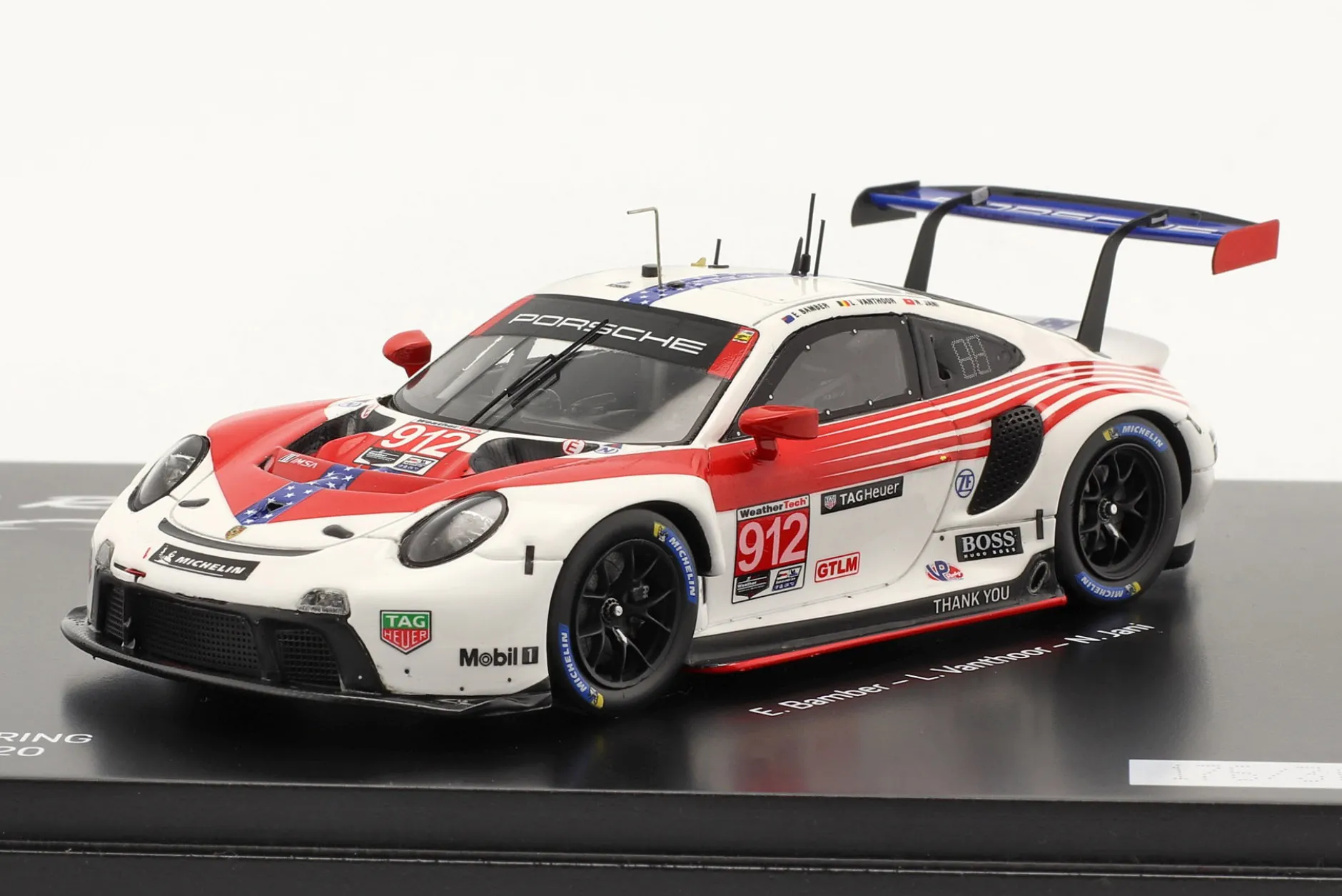 2-Car Set Porsche 911 RSR #911 & #912 12h Sebring 2020 1:43 Spark