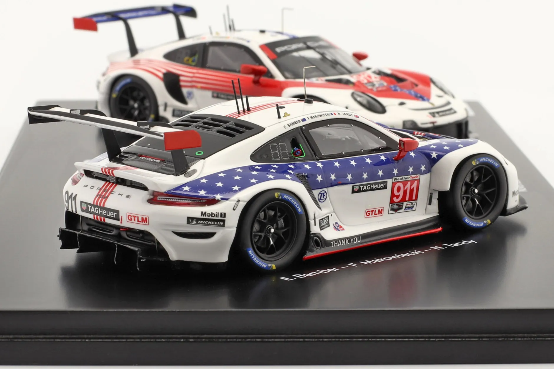 2-Car Set Porsche 911 RSR #911 & #912 12h Sebring 2020 1:43 Spark