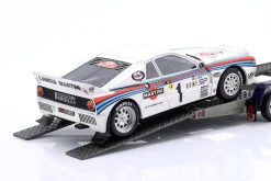 3-Car Set Rallye Monte Carlo 1983: Fiat 242 & Lancia 037 Rally #1 mit Trailer 1:18 OttOmobile