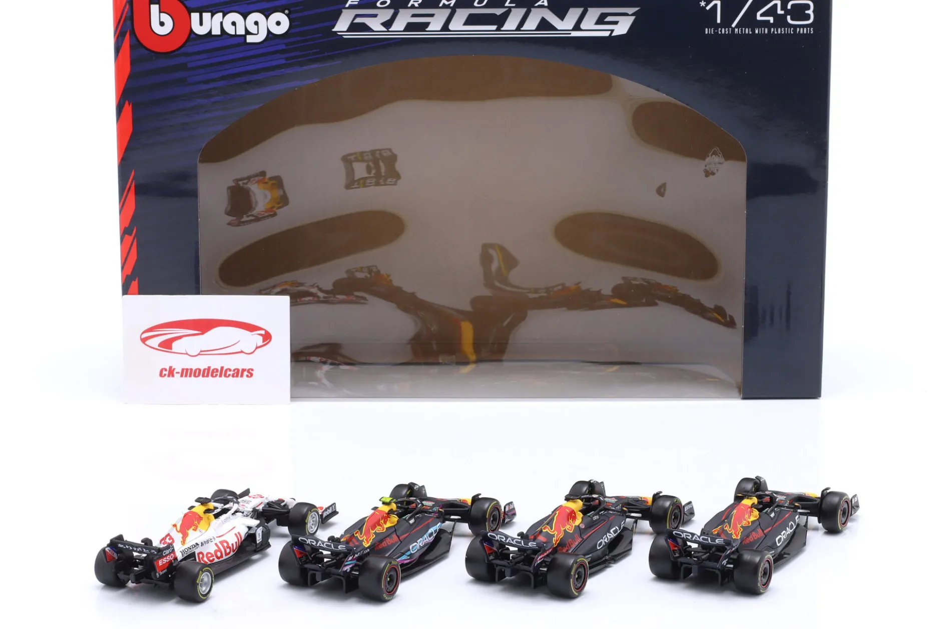 4-Car Set Red Bull Racing Verstappen Formel 1 Weltmeister 2021-2023 1:43 Bburago
