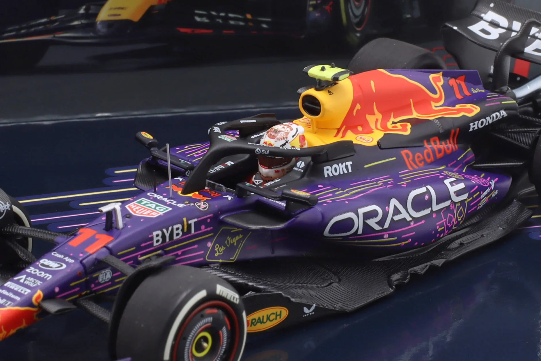 2-Car Set Verstappen #1 & Perez #11 Las Vegas GP Formel 1 Weltmeister 2023 1:43 Minichamps