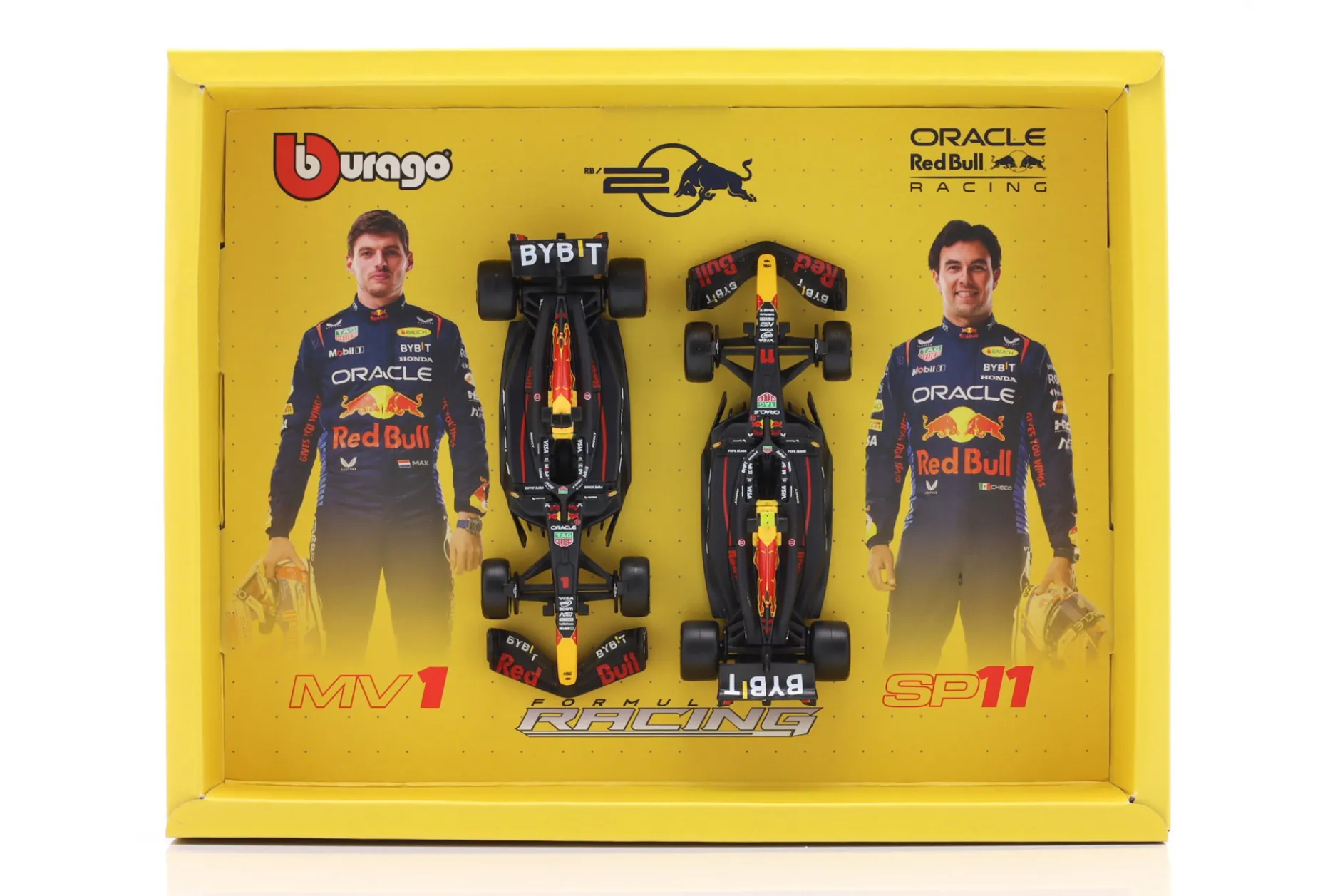 2-Car Set Verstappen #1 & Perez #11 Red Bull RB20 Formel 1 2024 1:43 Bburago
