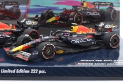 2-Car Set Verstappen #1 & Perez #11 Sieger Bahrain & Saudi-Arabien GP Formel 1 2023 1:43 Minichamps