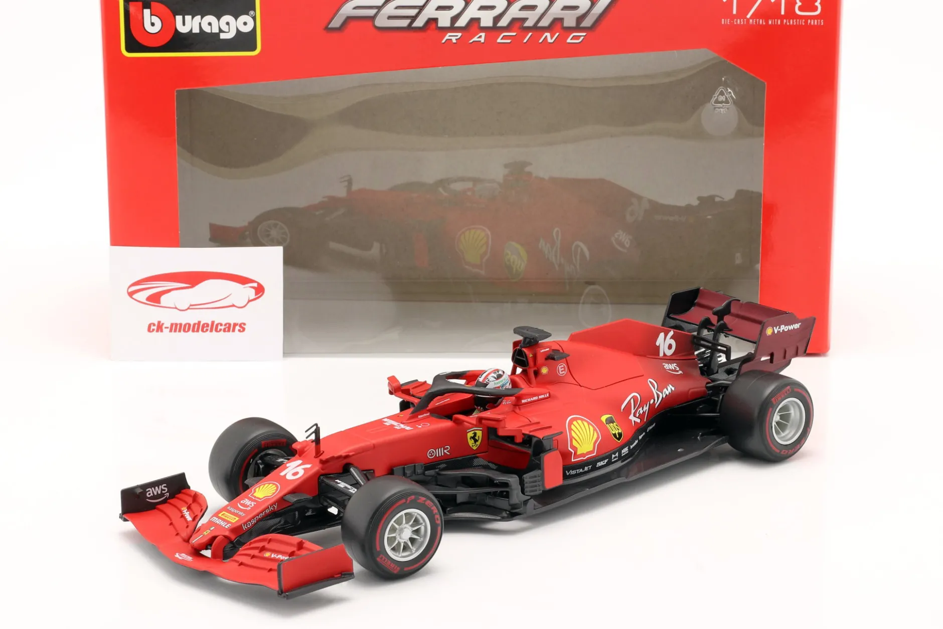 Charles Leclerc Ferrari SF21 #16 Formel 1 2021 1:18 Bburago
