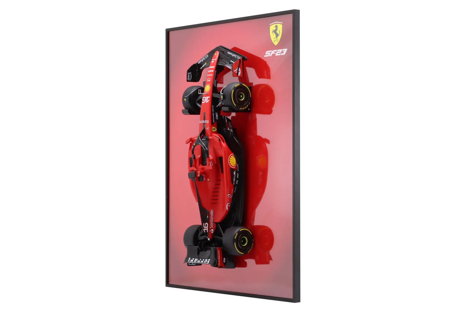 Charles Leclerc Ferrari SF-23 #16 im Bilderrahmen Formel 1 2023 1:10 Bburago