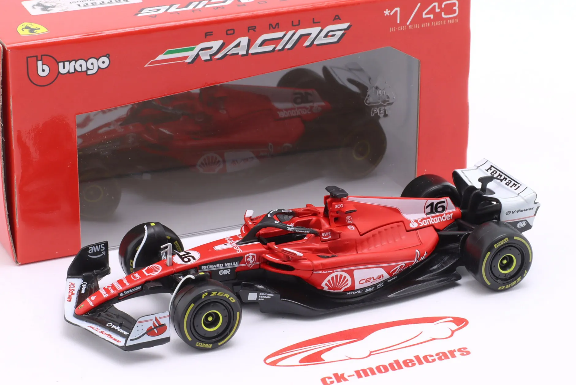 Charles Leclerc Ferrari SF23 #16 2nd Las Vegas GP Formel 1 2023 1:43 Bburago
