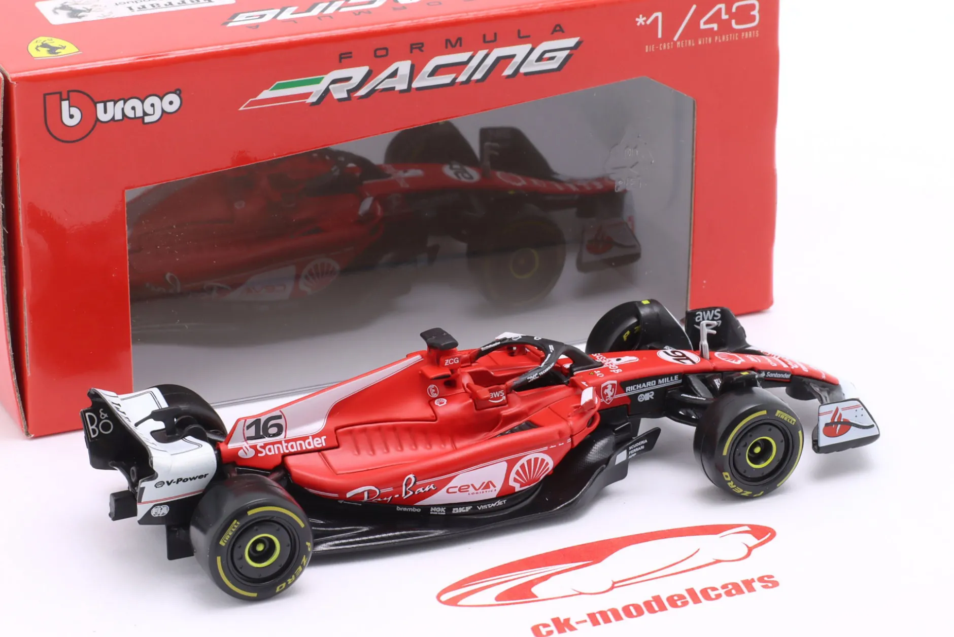 Charles Leclerc Ferrari SF23 #16 2nd Las Vegas GP Formel 1 2023 1:43 Bburago