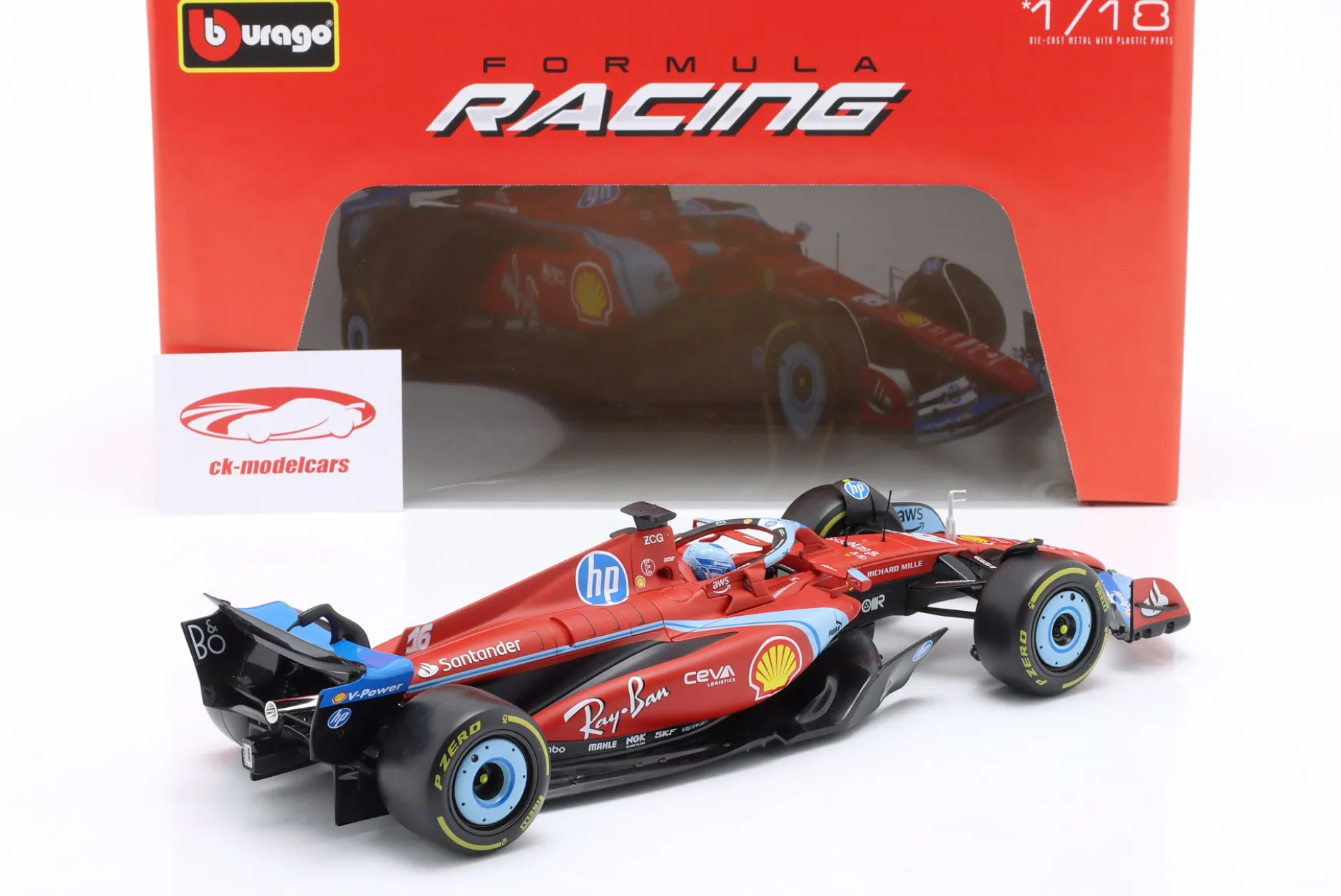 Charles Leclerc Ferrari SF-24 #16 3rd Miami GP Formel 1 2024 1:18 Bburago