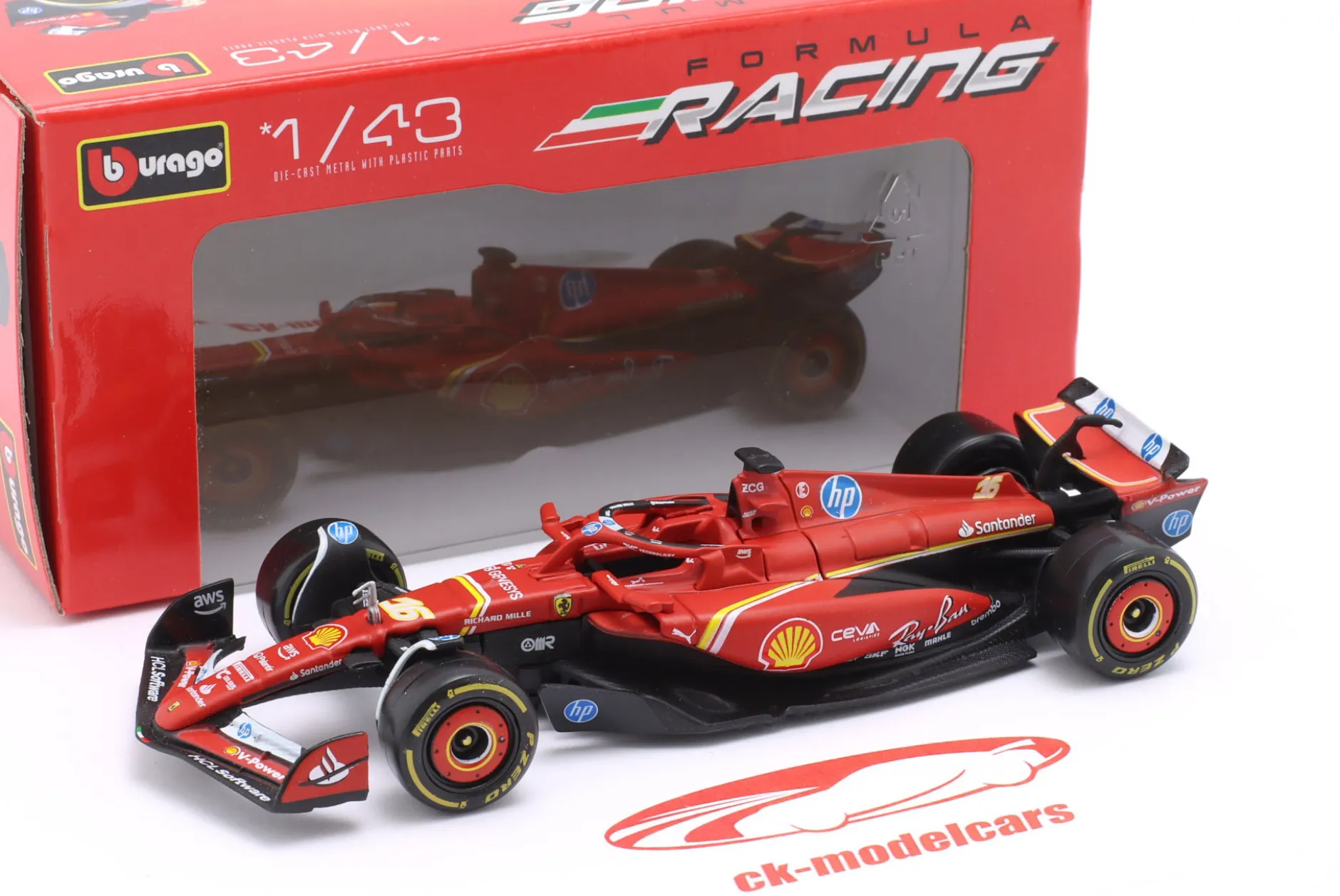 Charles Leclerc Ferrari SF-24 #16 3rd Imola GP Formel 1 2024 1:43 Bburago