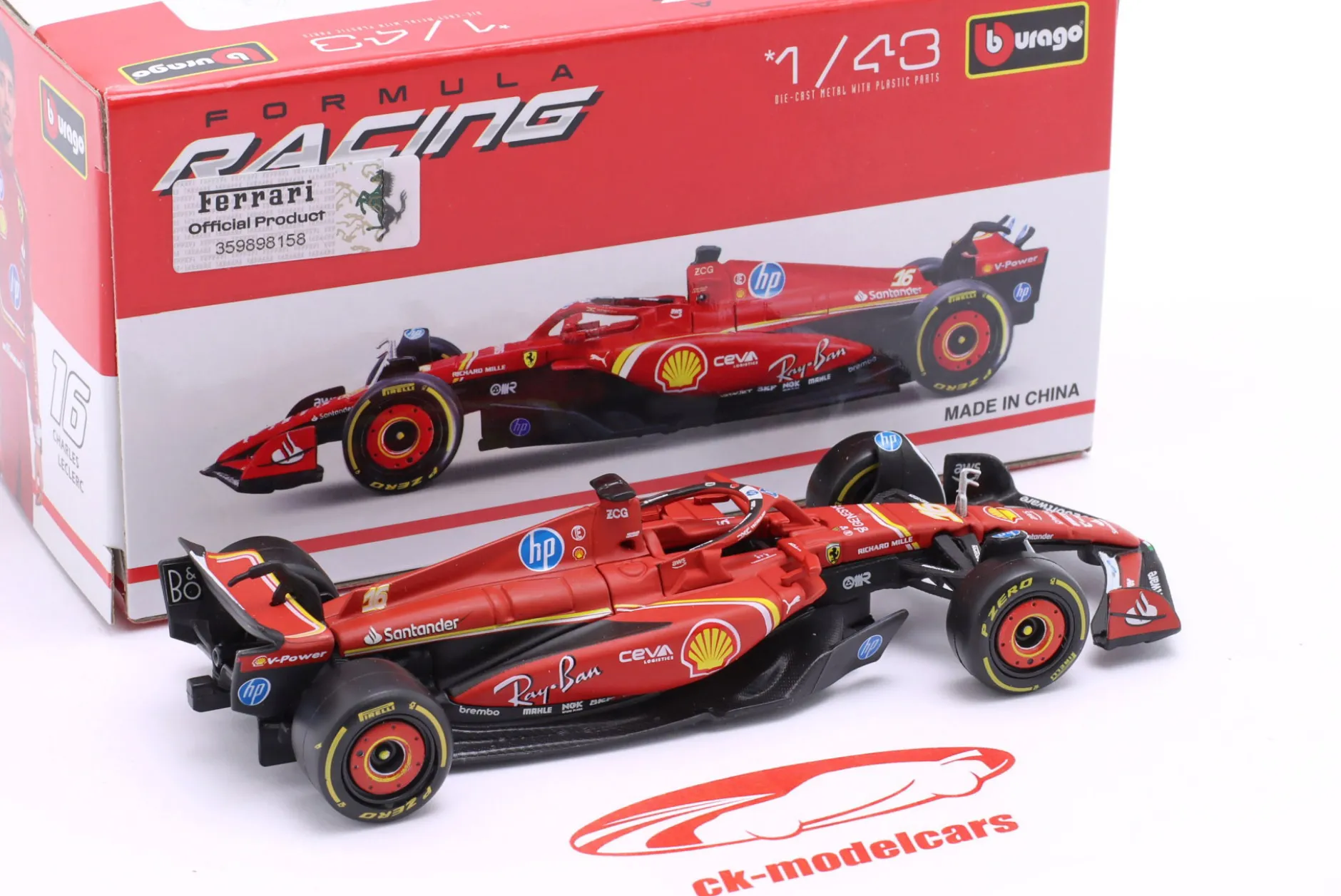 Charles Leclerc Ferrari SF-24 #16 Sieger Monaco GP Formel 1 2024 1:43 Bburago