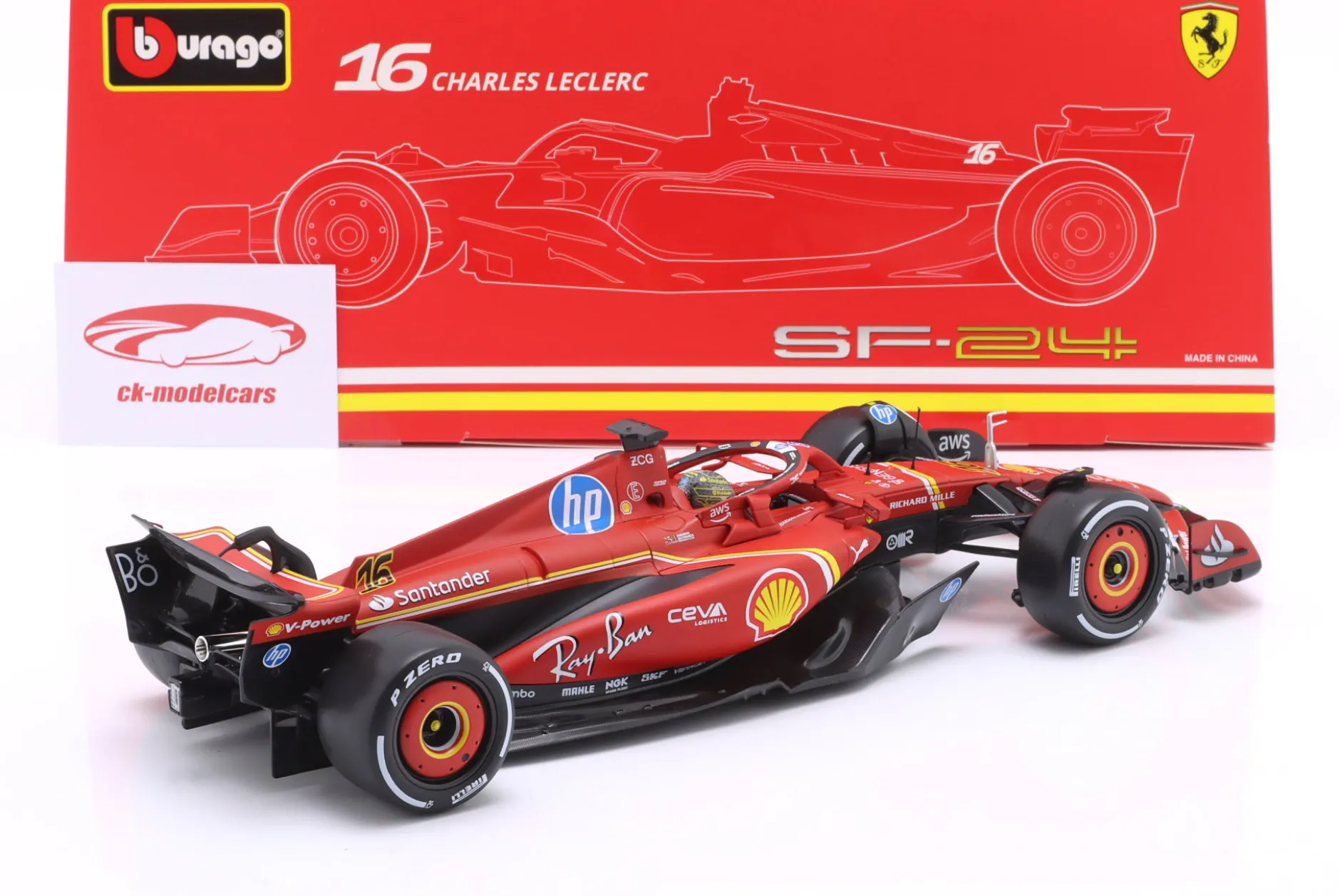 Charles Leclerc Ferrari SF-24 #16 Sieger Italien GP Formel 1 2024 1:18 Bburago