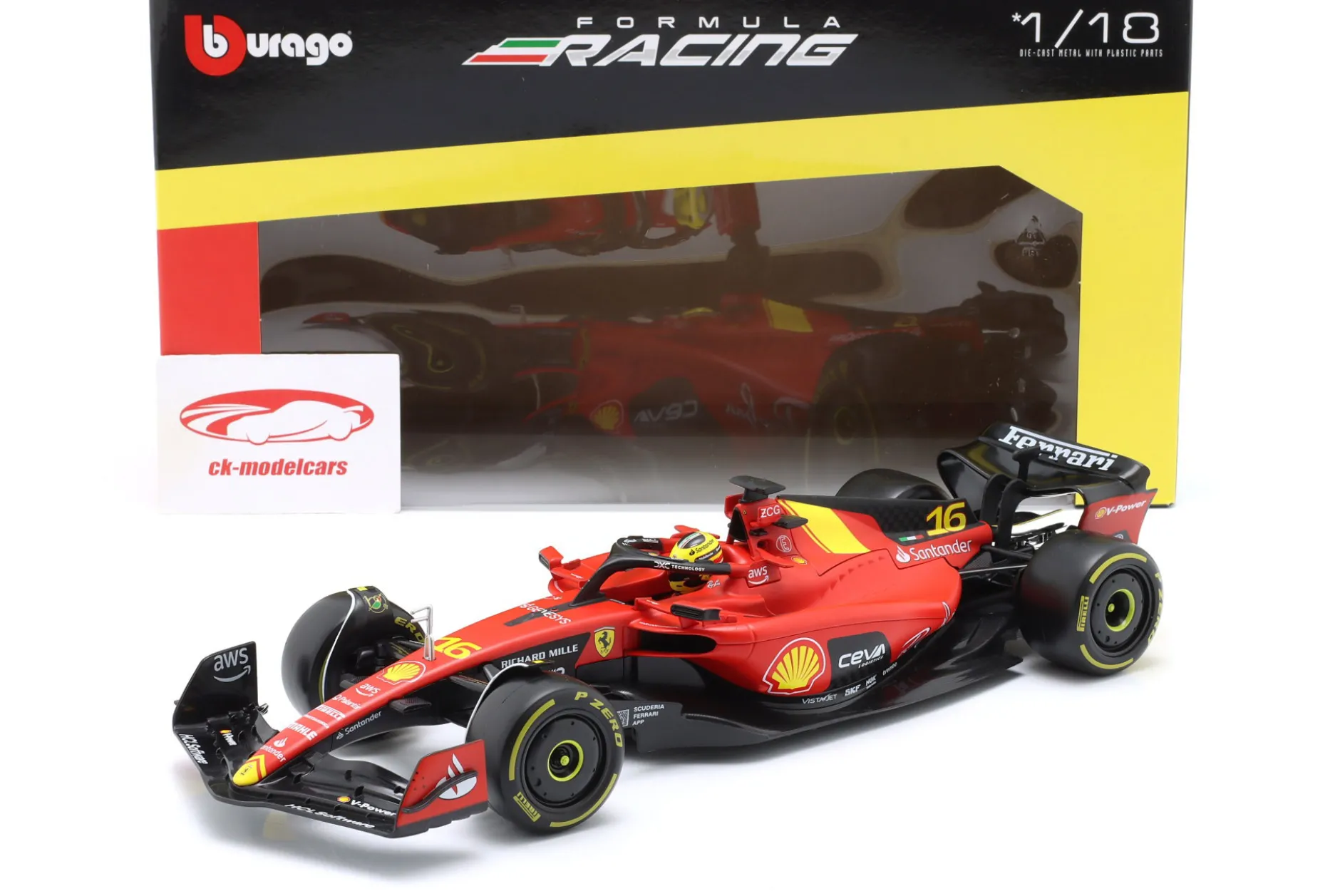 Charles Leclerc Ferrari SF-23 #16 4th Italien GP Formel 1 2023 1:18 Bburago