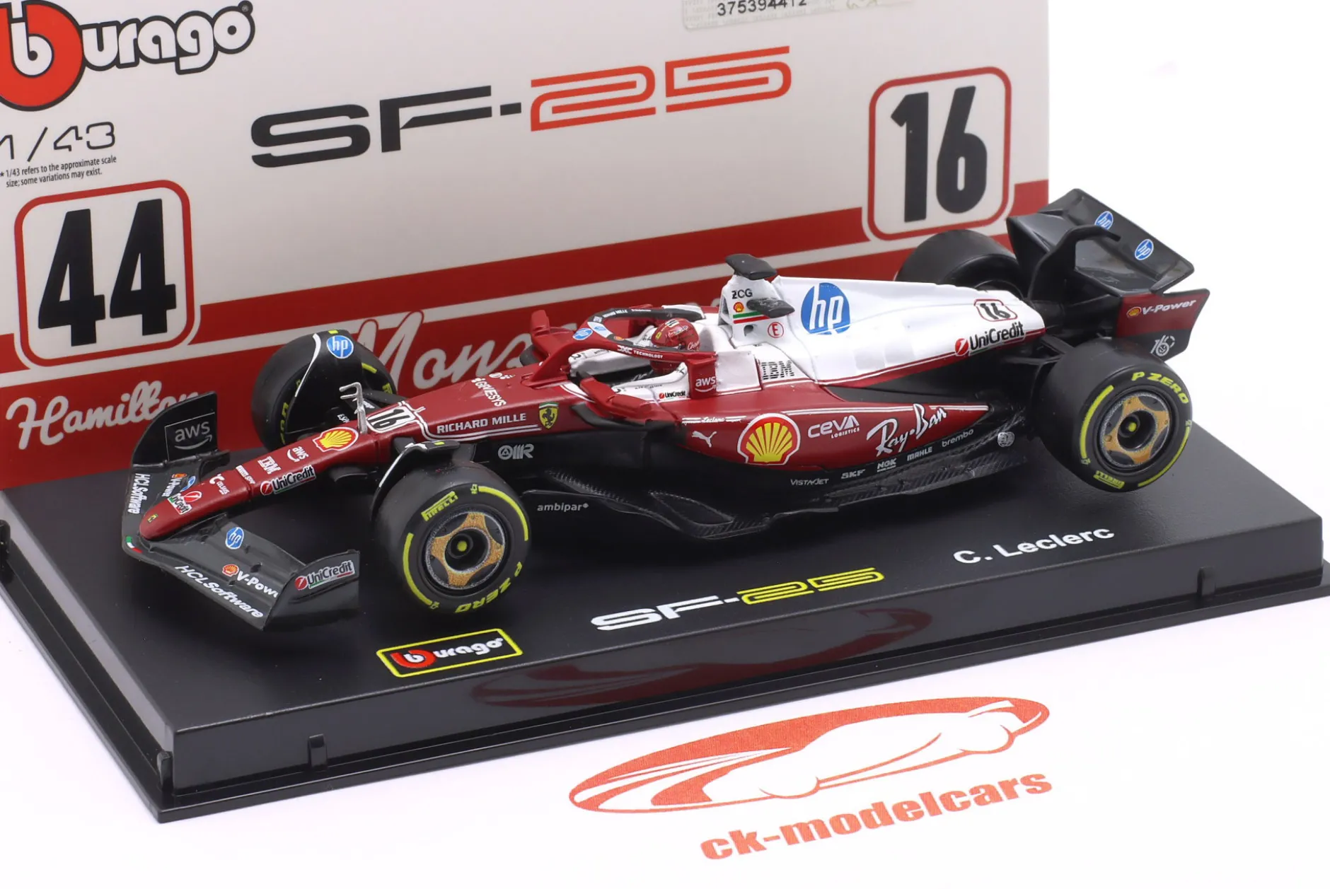 Charles Leclerc Ferrari SF-25 #16 4th Italien GP Formel 1 2025 1:43 Bburago