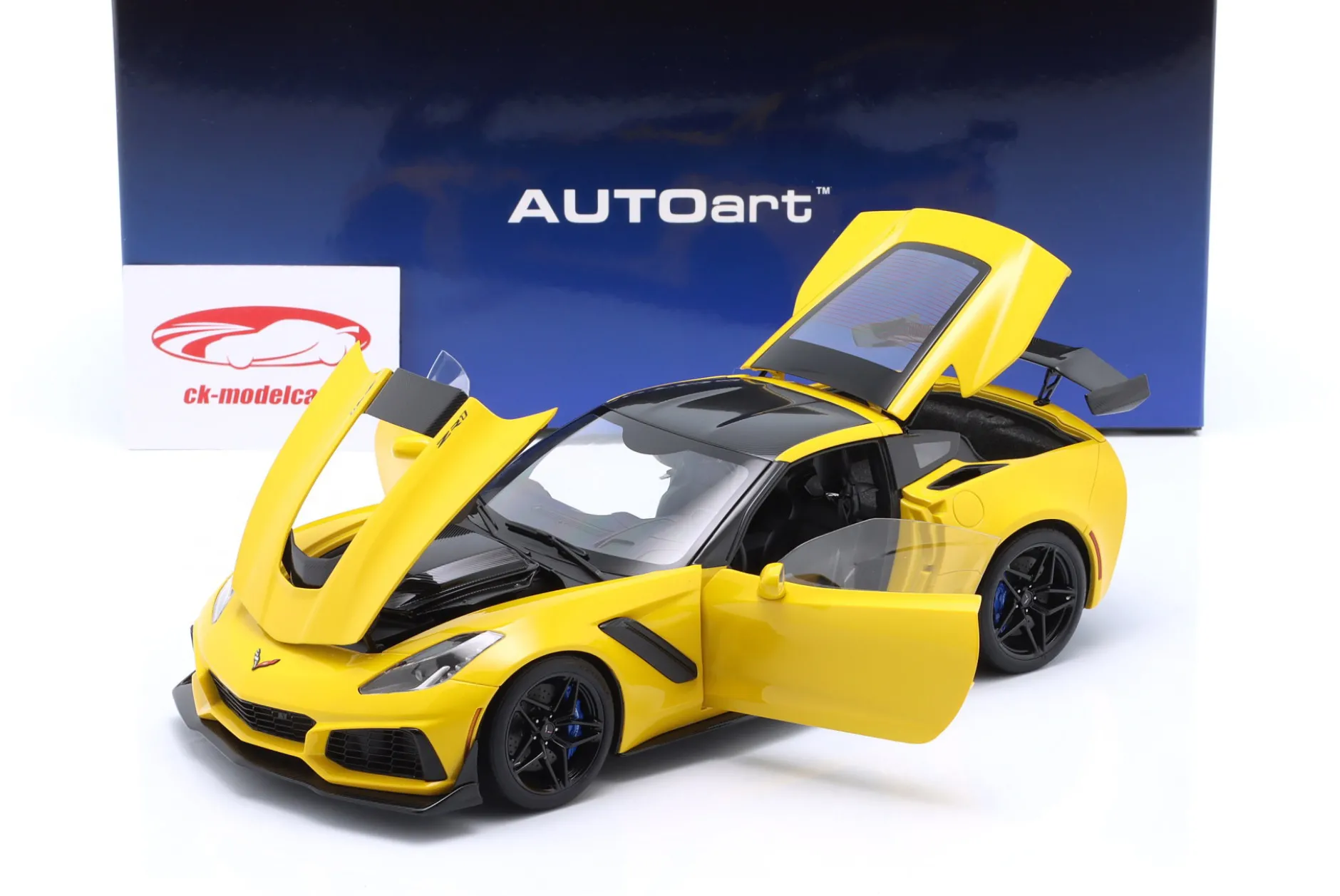 Chevrolet Corvette C7 ZR1 Baujahr 2019 racing gelb 1:18 AUTOart