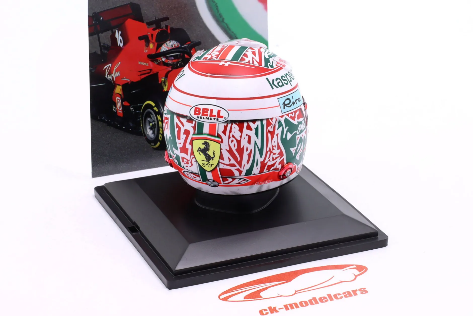 C. Leclerc Ferrari #16 4th Emilia-Romagna GP Formel 1 2021 Helm 1:5 Spark Editions