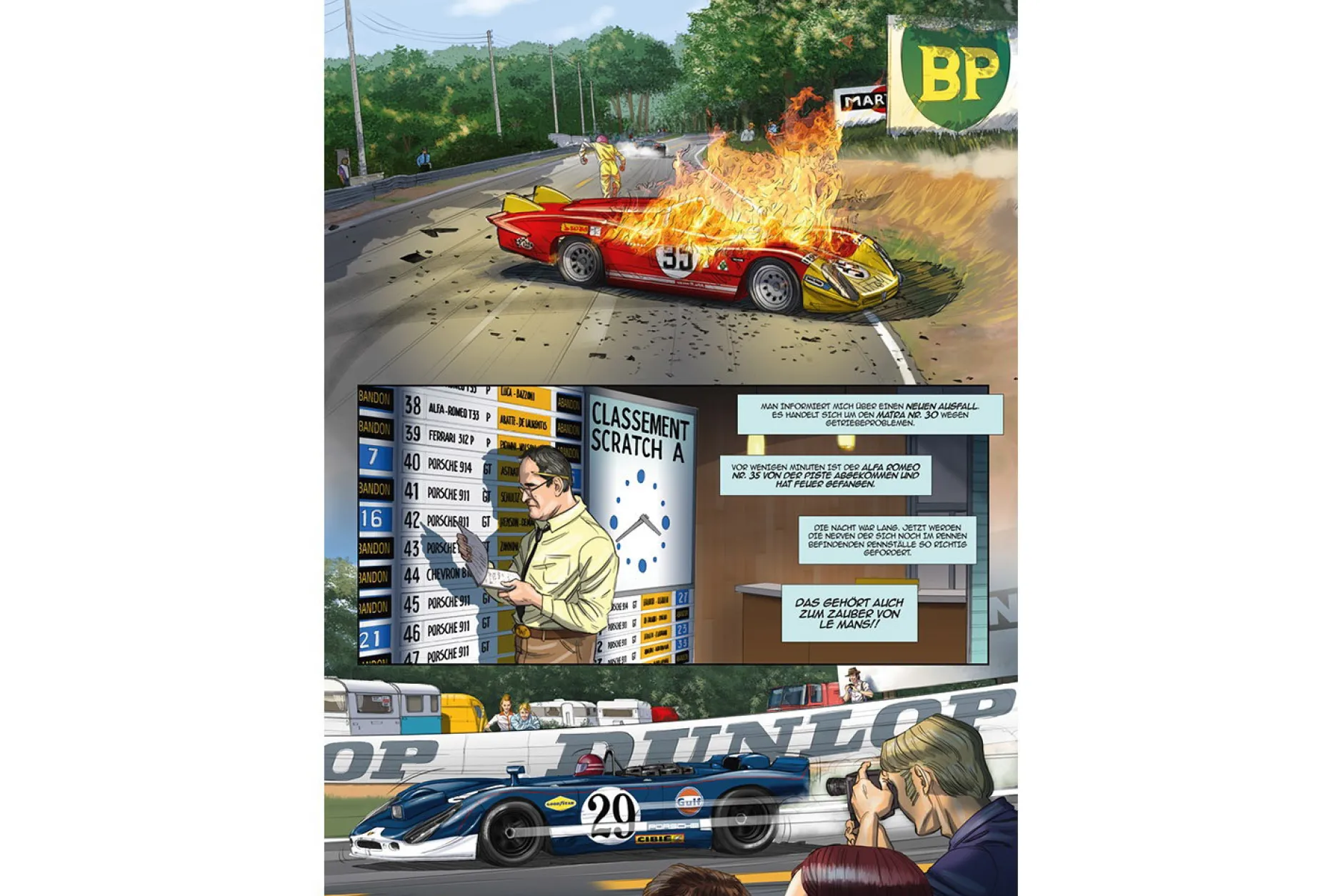 Comic-Set: Steve McQueen in LeMans + Und Steve McQueen erschuf LeMans / von Sandro Garbo