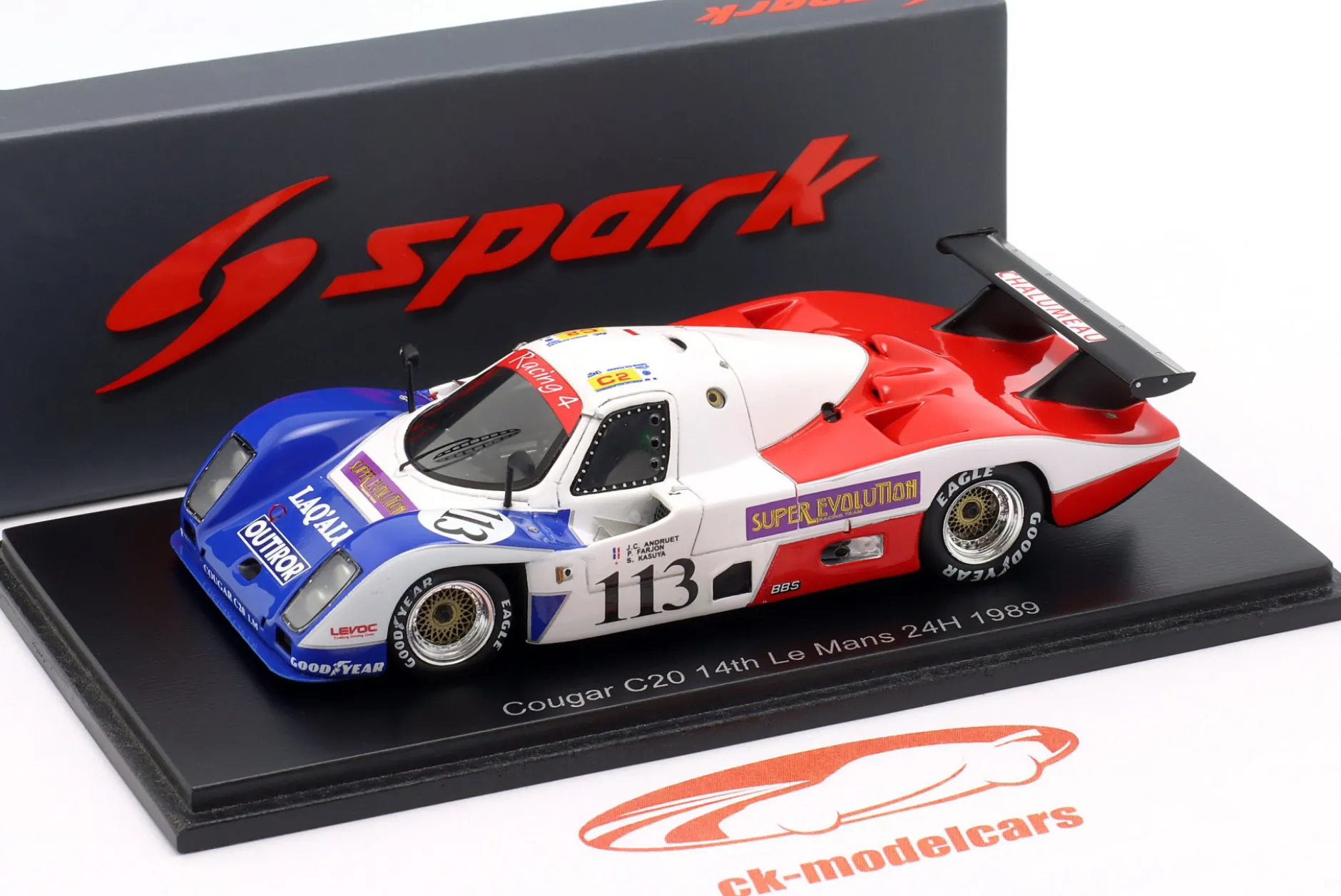 Cougar C20 #113 Sieger C2 24h Le Mans 1989 Courage Compétition 1:43 Spark