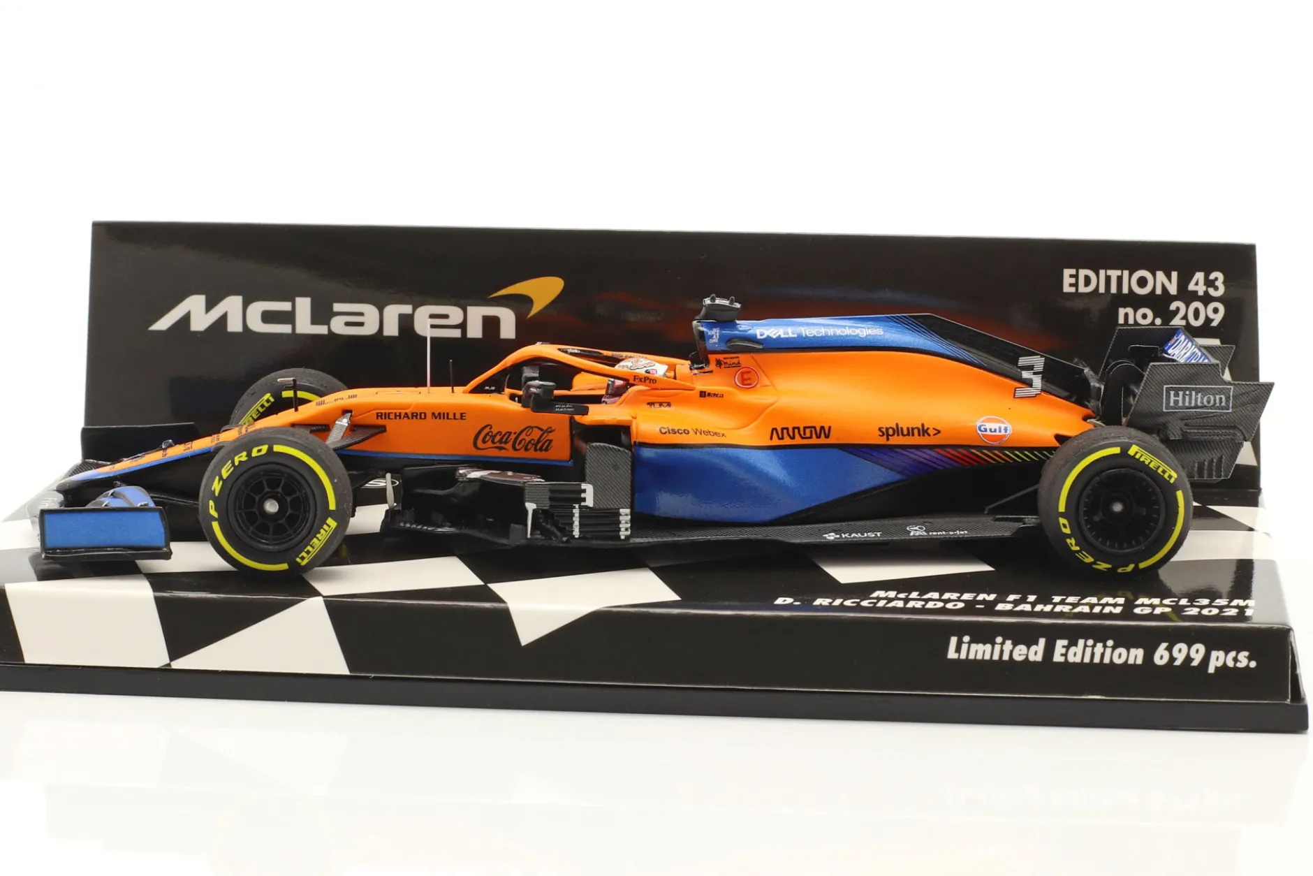 Daniel Ricciardo McLaren MCL35M #3 7th Bahrain GP Formel 1 2021 1:43 Minichamps