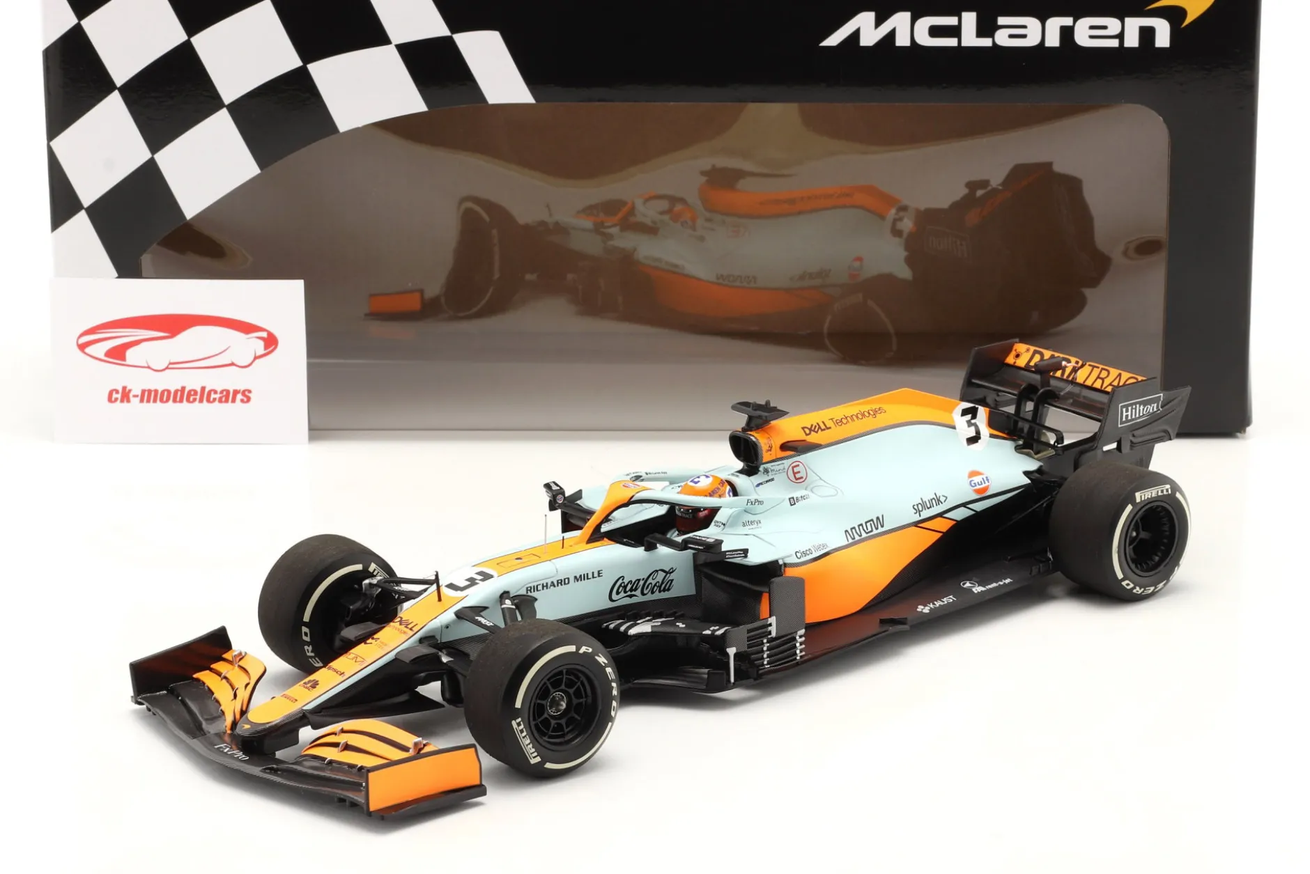 Daniel Ricciardo McLaren MCL35M #3 Monaco GP Formel 1 2021 1:18 Minichamps