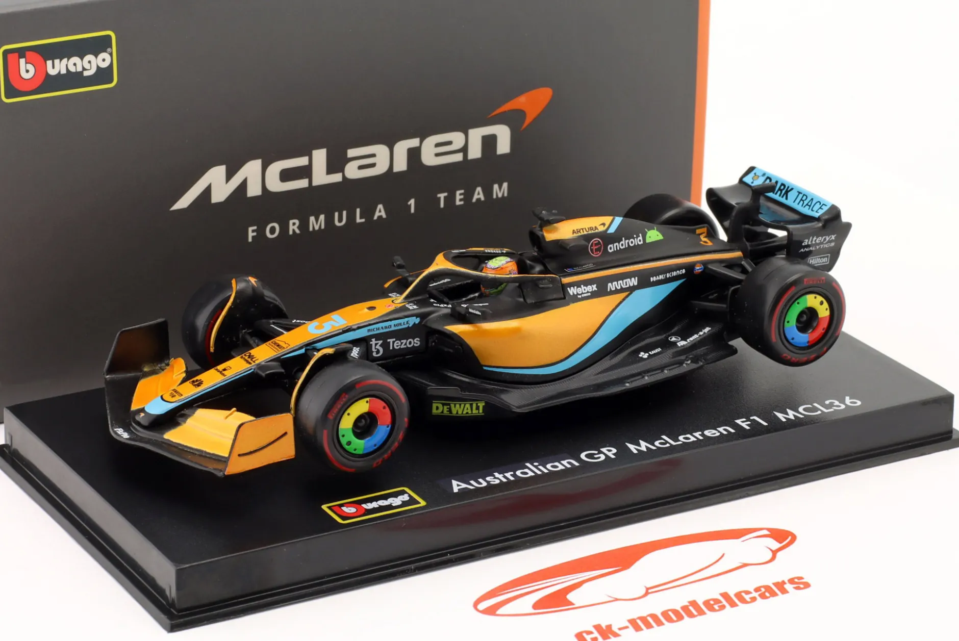 Daniel Ricciardo McLaren MCL36 #3 Australien GP Formel 1 2022 1:43 Bburago