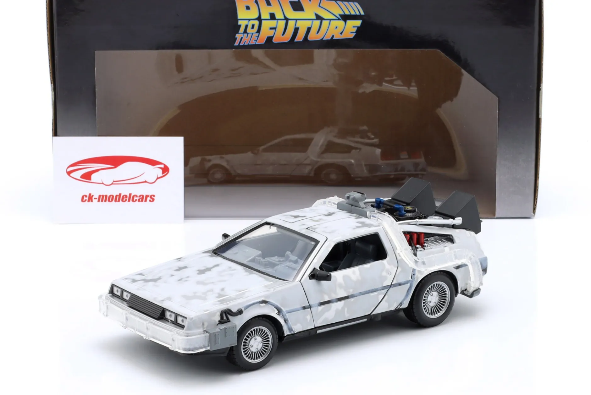 DeLorean Time Machine Frost Edition Back to the Future silbergrau 1:24 Jada Toys