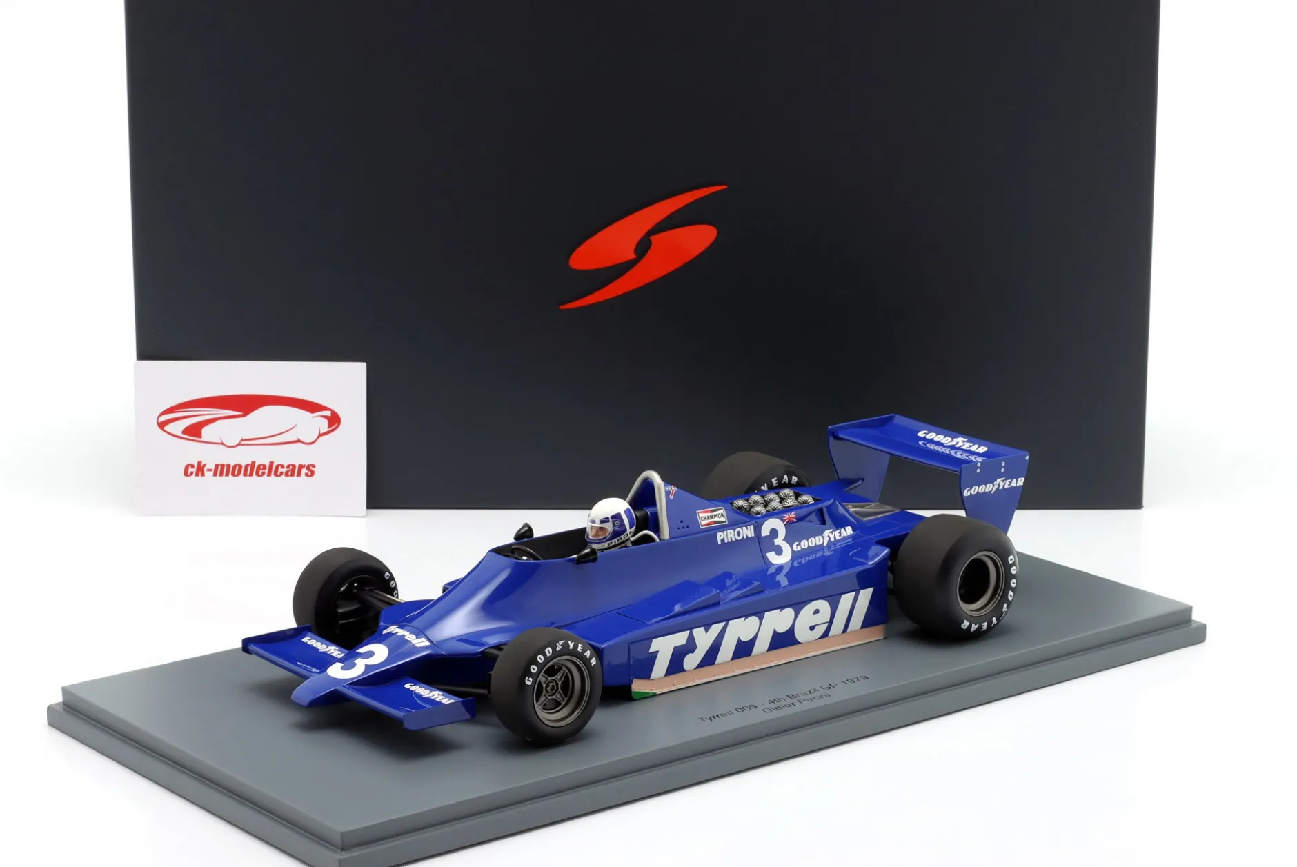 Didier Pironi Tyrrell 009 #3 4th Brasilien GP Formel 1 1979 1:18 Spark