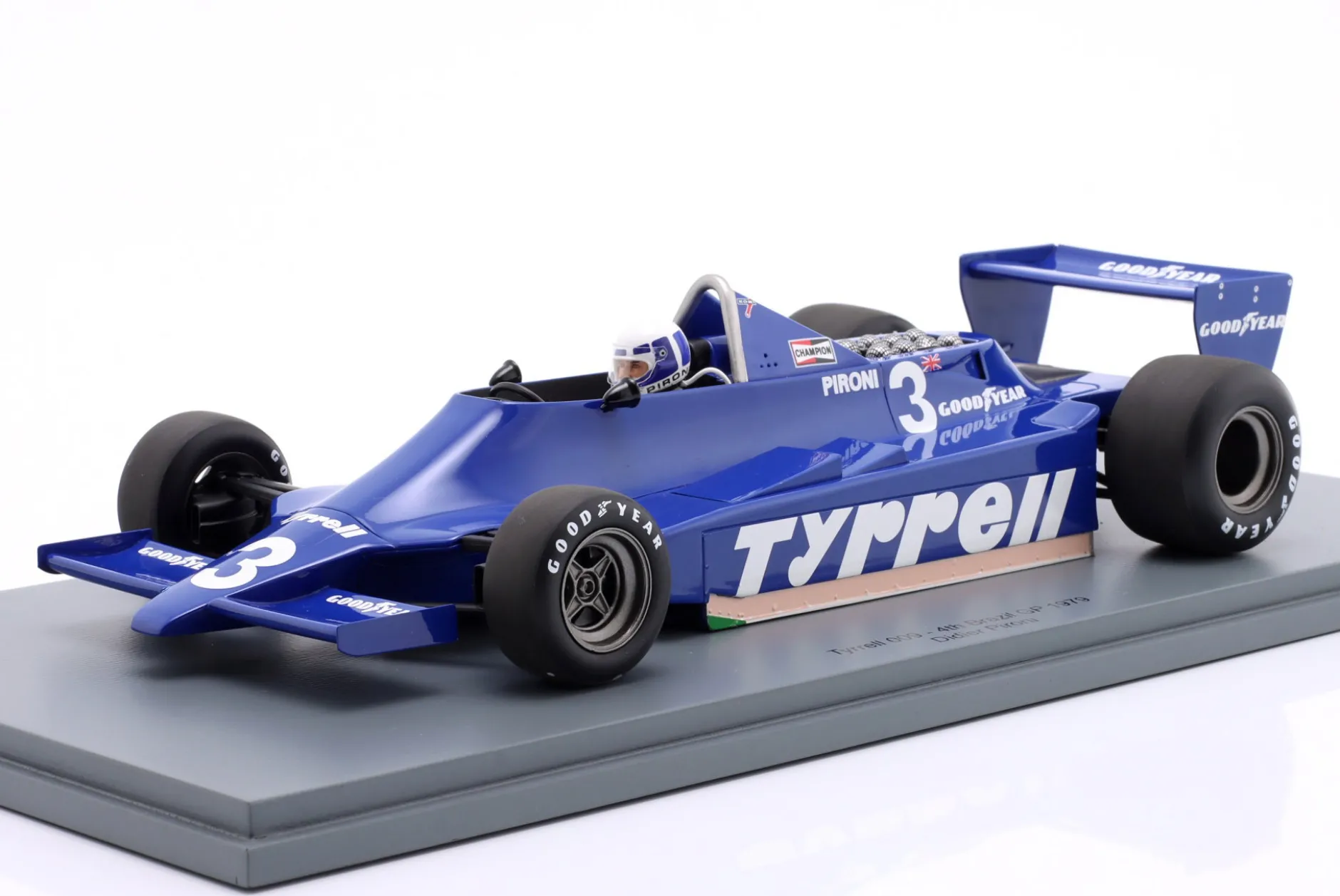Didier Pironi Tyrrell 009 #3 4th Brasilien GP Formel 1 1979 1:18 Spark